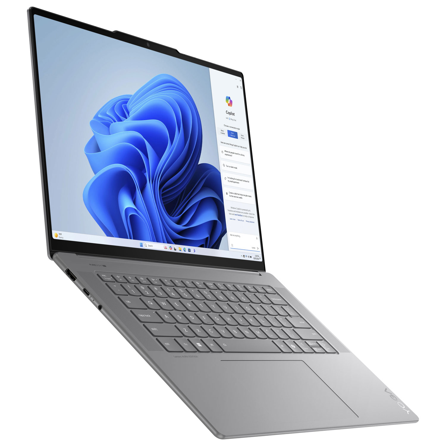 Portable à écran tactile de 15,3 po Yoga Slim 7i édition Aura d'Intel/RAM 16 Go/SSD 1 To)