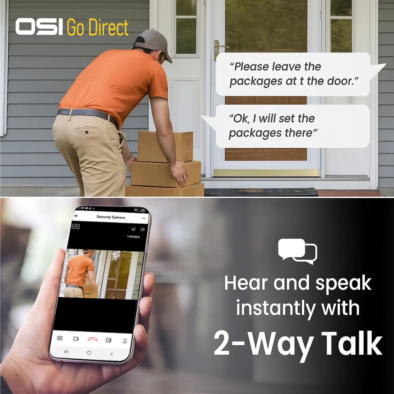 OSI Wi-Fi Outdoor Security Spotlight 4MP Bullet Camera 1080P HD, WiFi Cameras, Home Security Cameras, 6 LED, Two-Way Audio, Night Vision, Alexa,