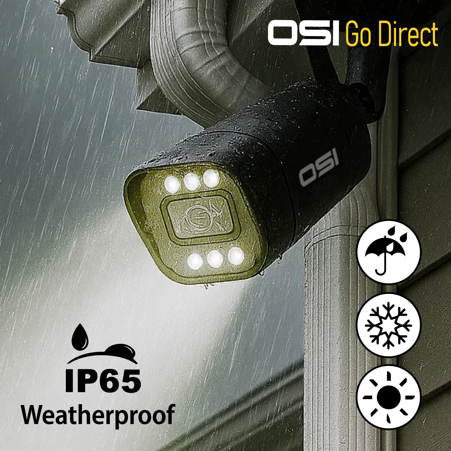 OSI Wi-Fi Outdoor Security Spotlight 4MP Bullet Camera 1080P HD, WiFi Cameras, Home Security Cameras, 6 LED, Two-Way Audio, Night Vision, Alexa,