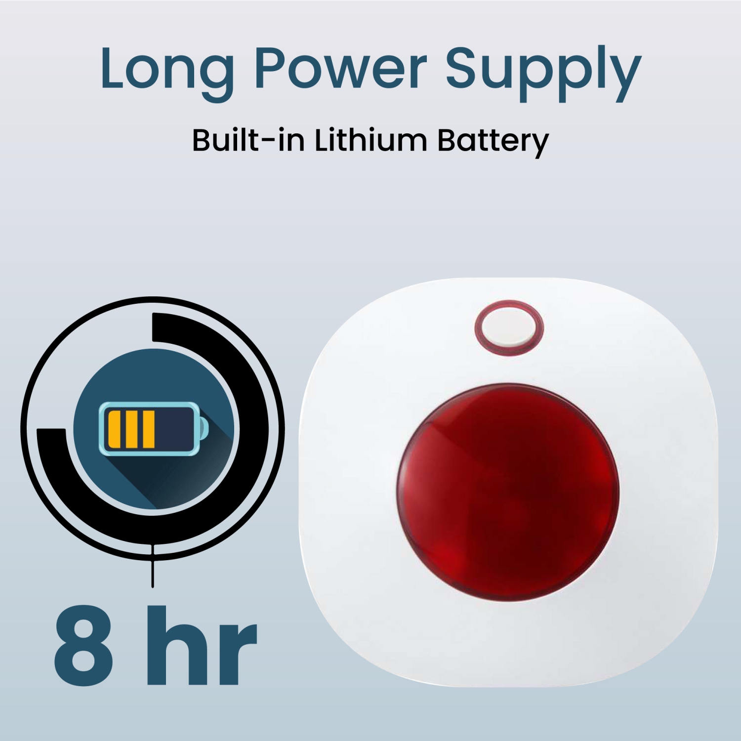 Sirène d'alarme stroboscopique sans fil OSI - Accessoire pour système d'alarme intelligent OSI (2e gén), se branche sur une prise électrique, sirène