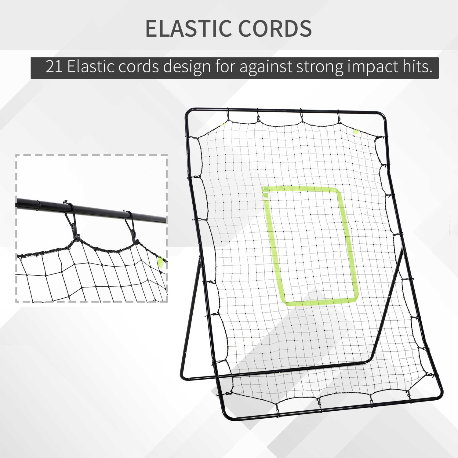 Soozier 4 x 5.7 FT Volleyball Rebounder Net with Strike Zone, Soccer Baseball Lacrosse Rebounder Net for Teens Adults Pitching, Training and Fielding