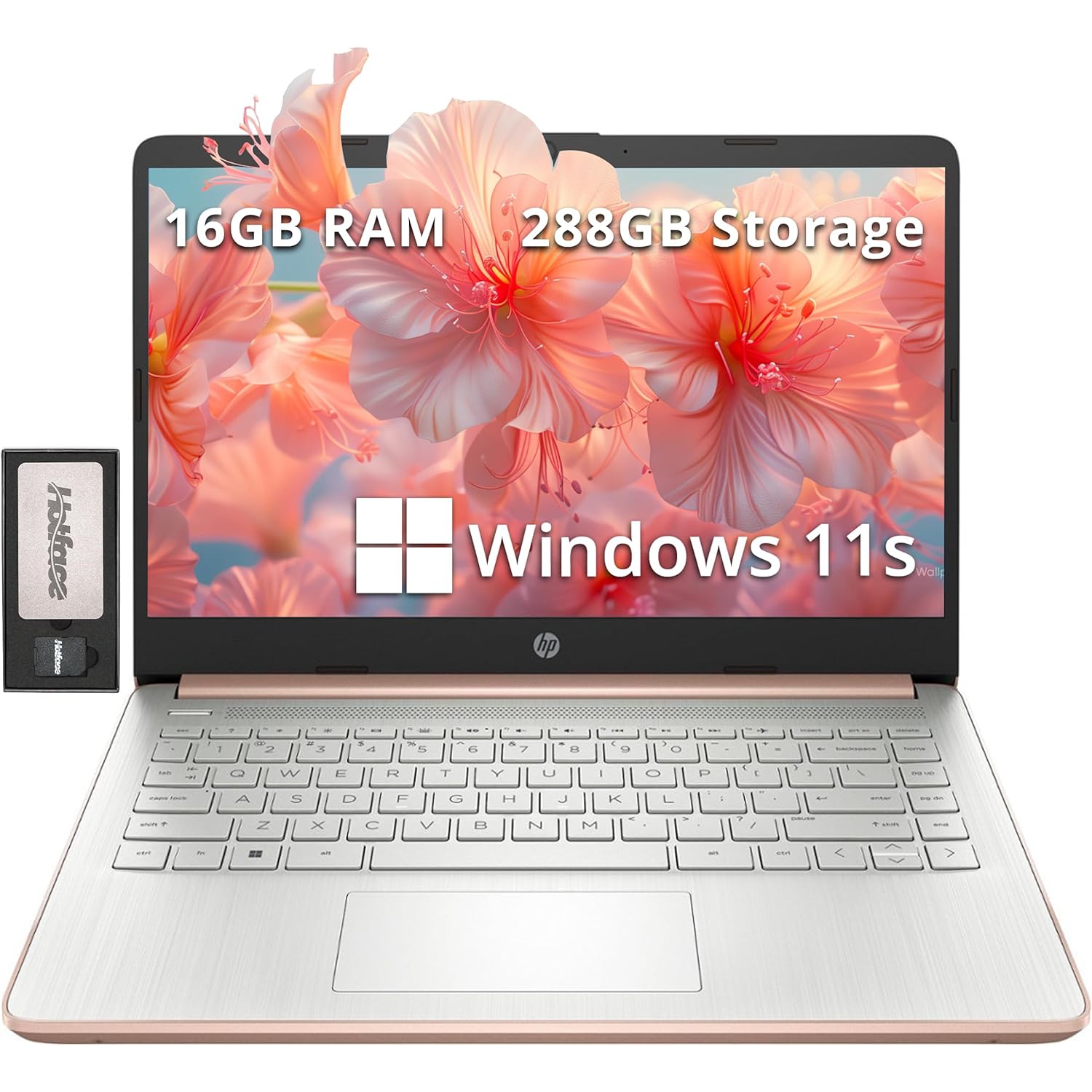 HP Stream 14" HD Laptop, Intel Celeron N4120, 288GB Storage, 16GB RAM, Intel UHD Graphics, HD Webcam, WiFi, Bluetooth, Win 11 S, Gold