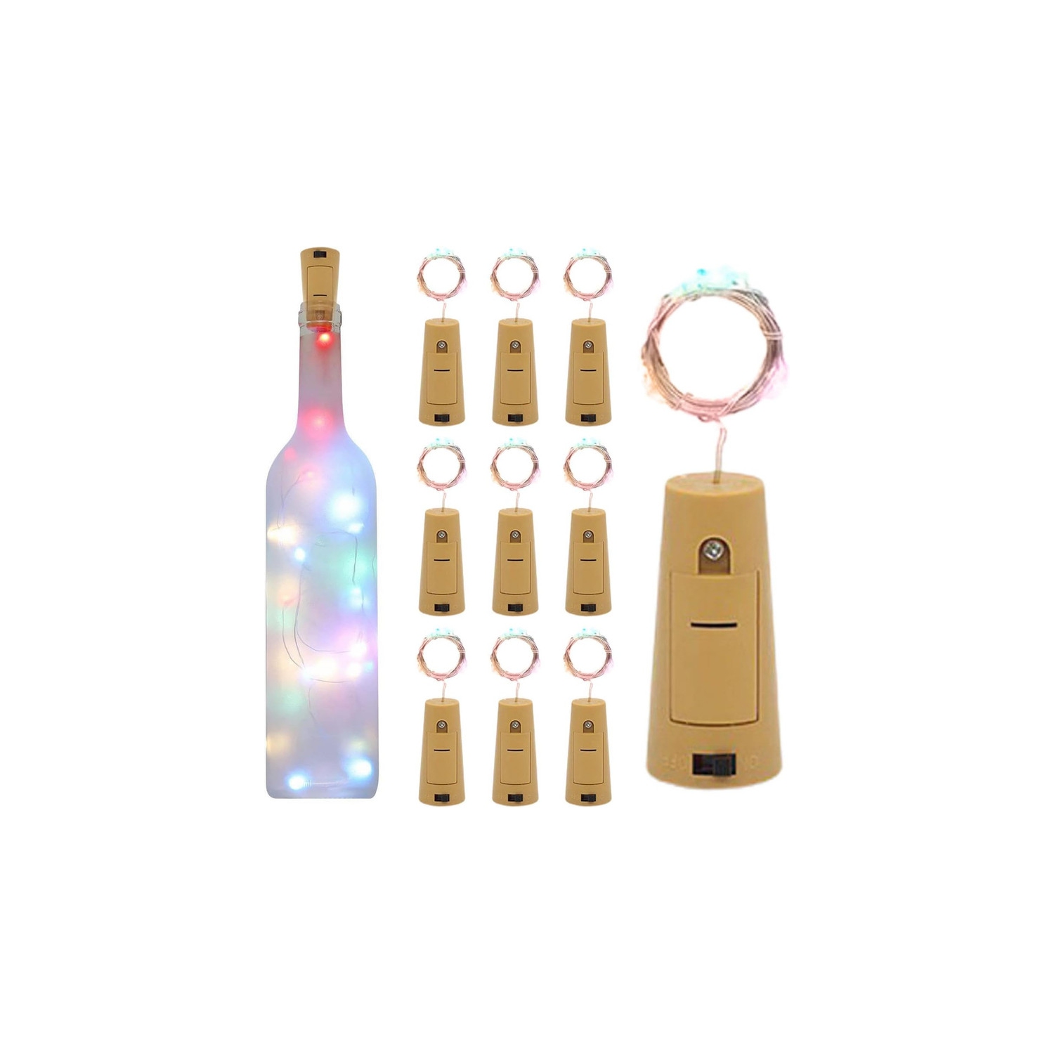 YOULIGHTS Wine Bottle Lights with Cork, 20 Pack 6.56ft/2M LED Wine Bottle Light, 3 Speed Adjustment for