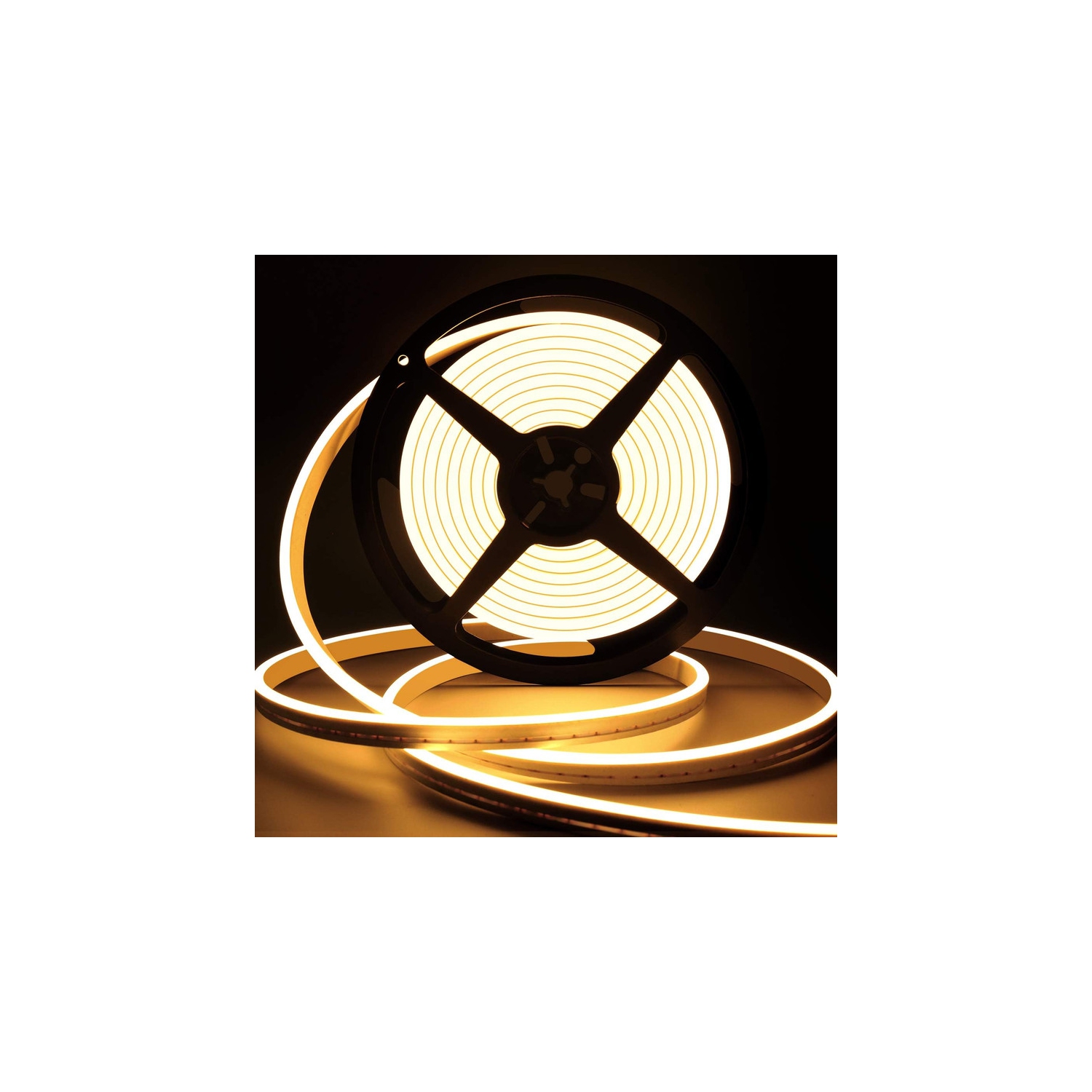 YOULIGHTS 16.4ft/5m LED Neon Lights, 12V Warm White Dimmable LED Strip Lights, for Bedroom Indoor Home Decor