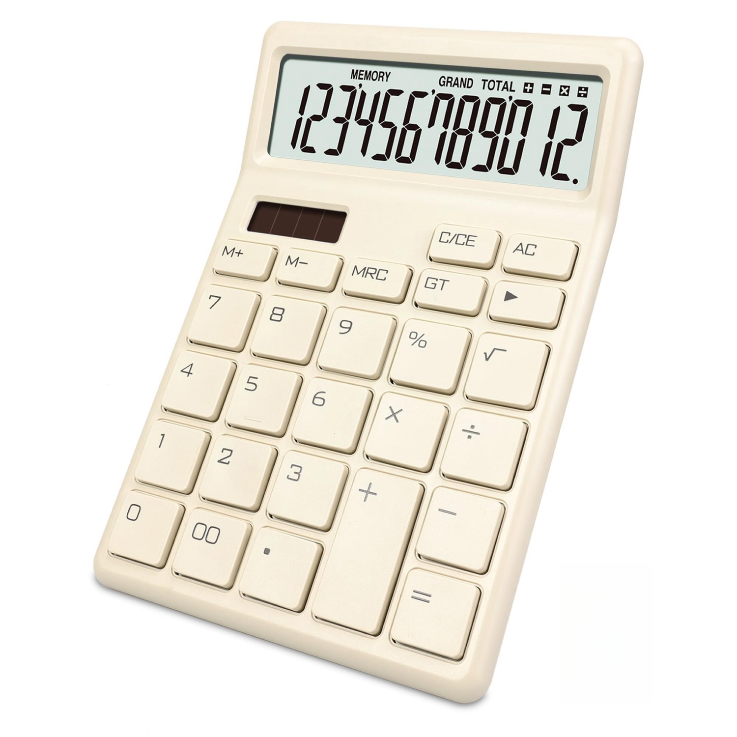 Calculatrice de bureau à 12 chiffres, double alimentation standard avec batterie et solaire, grand écran ACL idéal pour la maison, le bureau et