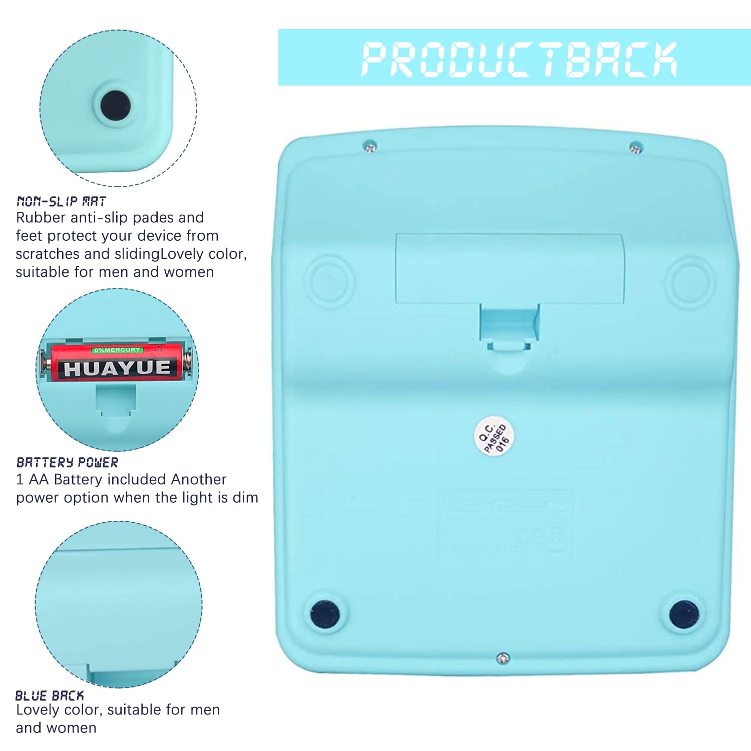 Calculatrice de bureau avec très grand écran ACL à 12 chiffres, calculatrice de bureau, pile et énergie solaire pour l’école à domicile de bureau