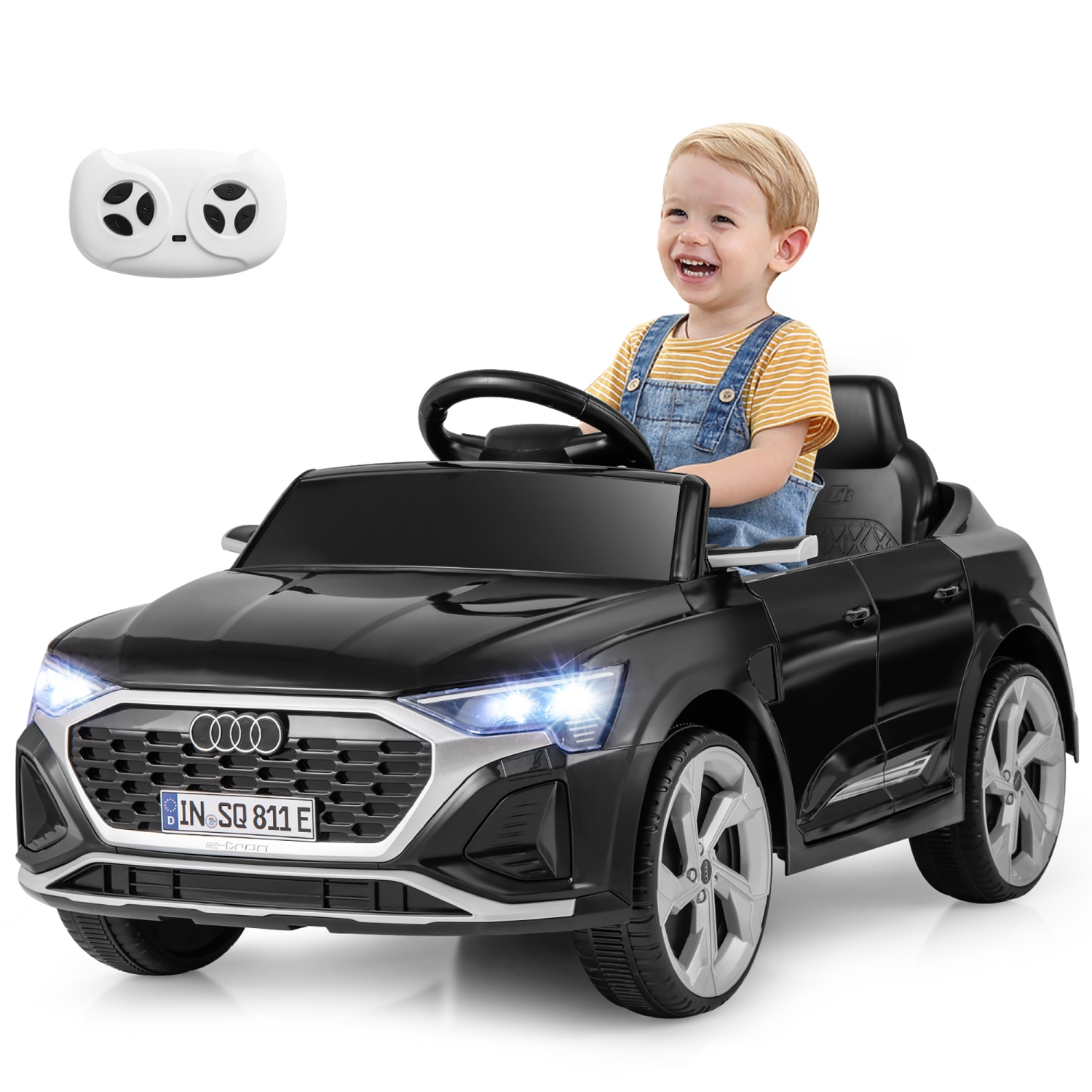 Gymax 12V Kids Ride On Car w/Remote Control 4 Wheels Suspension 3 Speeds LED Headlight