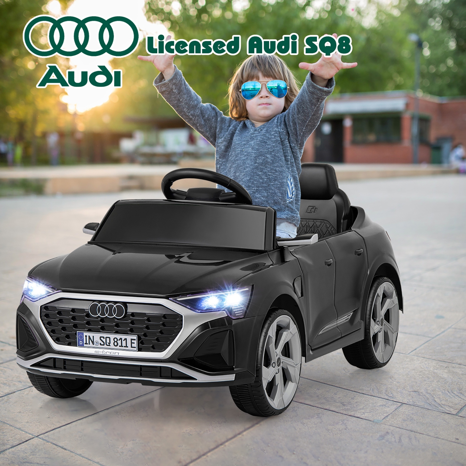 Gymax 12V Kids Ride On Car w/Remote Control 4 Wheels Suspension 3 Speeds LED Headlight