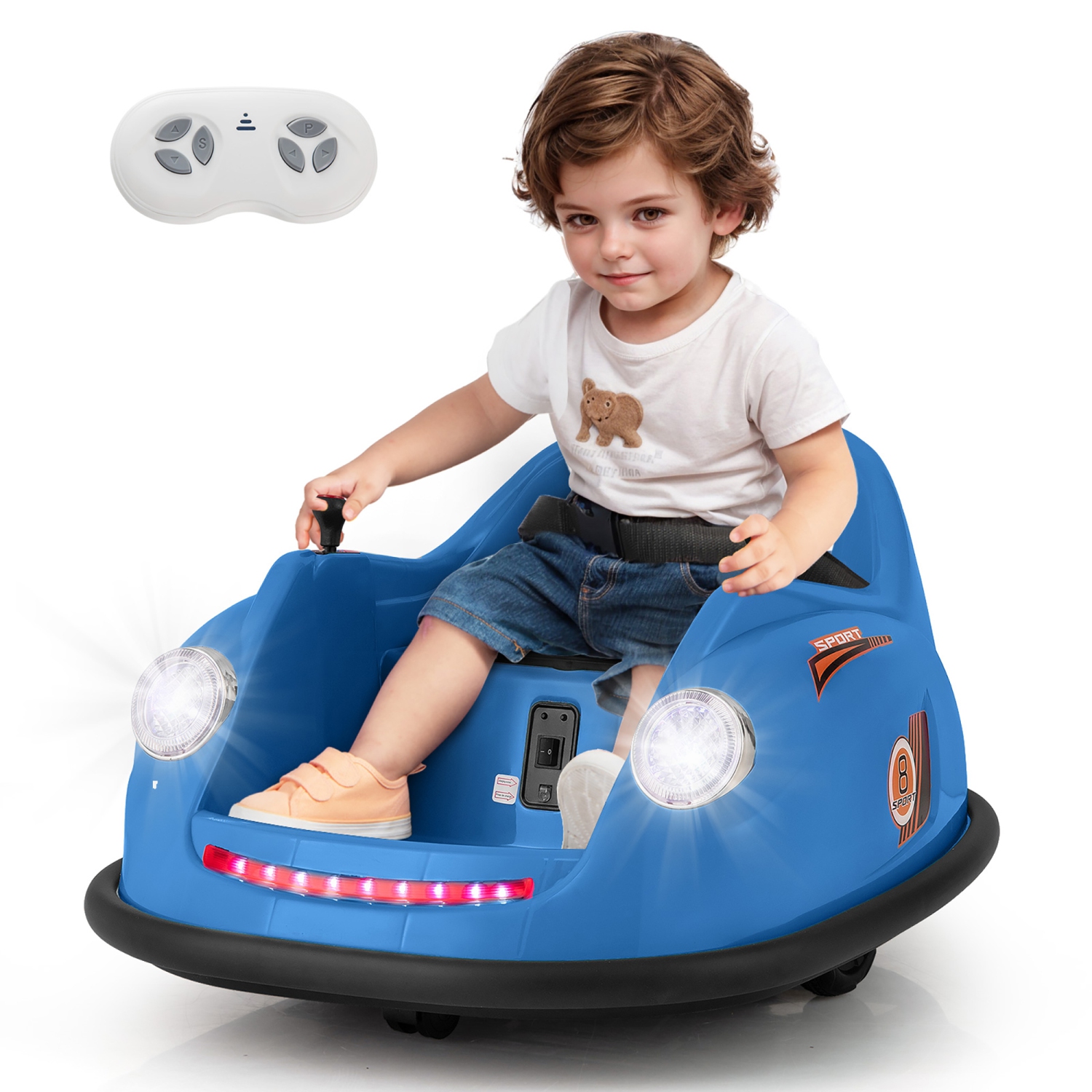 Gymax 12V Electric Kids Ride on Bumper Car Battery Powered Bumping Car w/ Remote Control