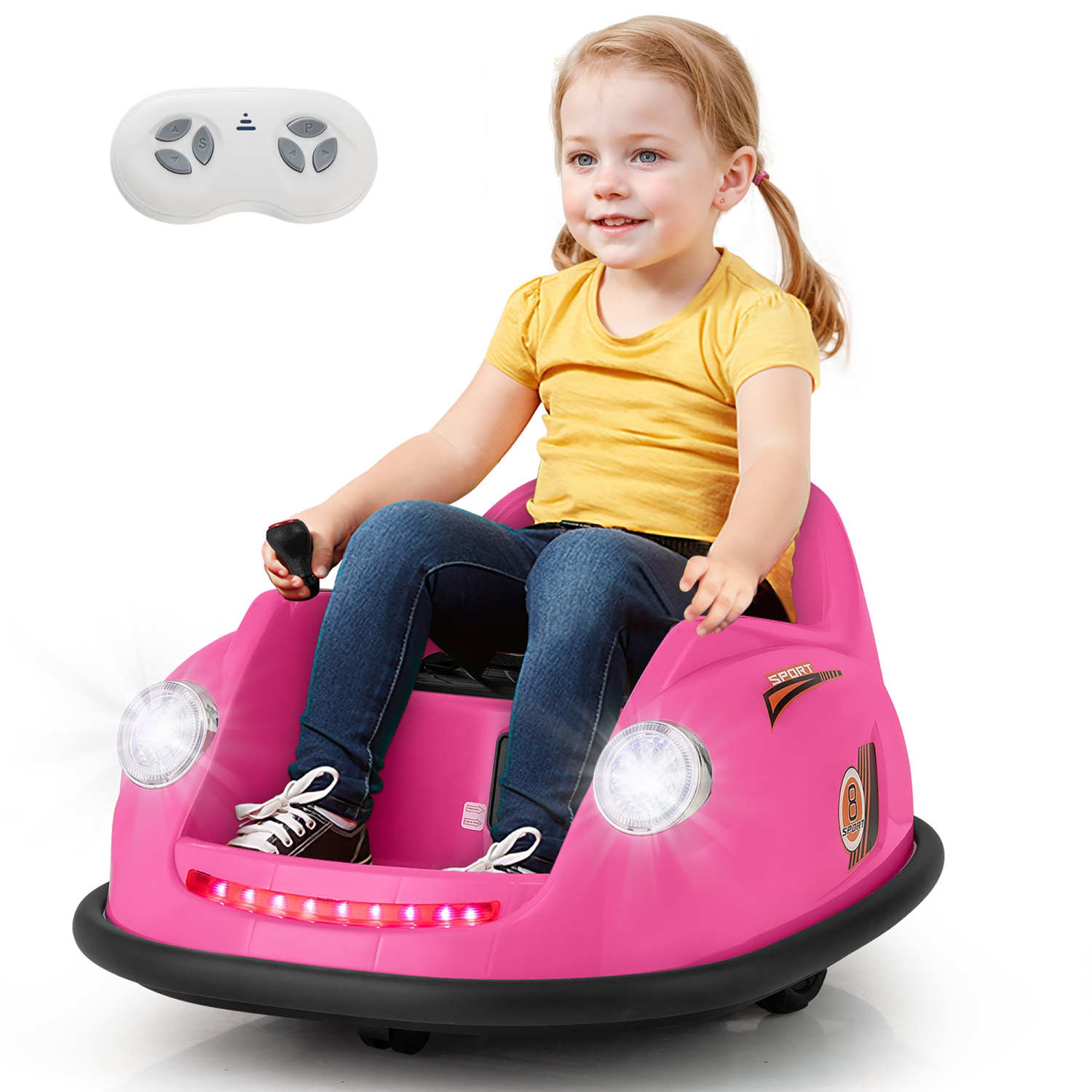 Gymax 12V Electric Kids Ride on Bumper Car Battery Powered Bumping Car w/ Remote Control