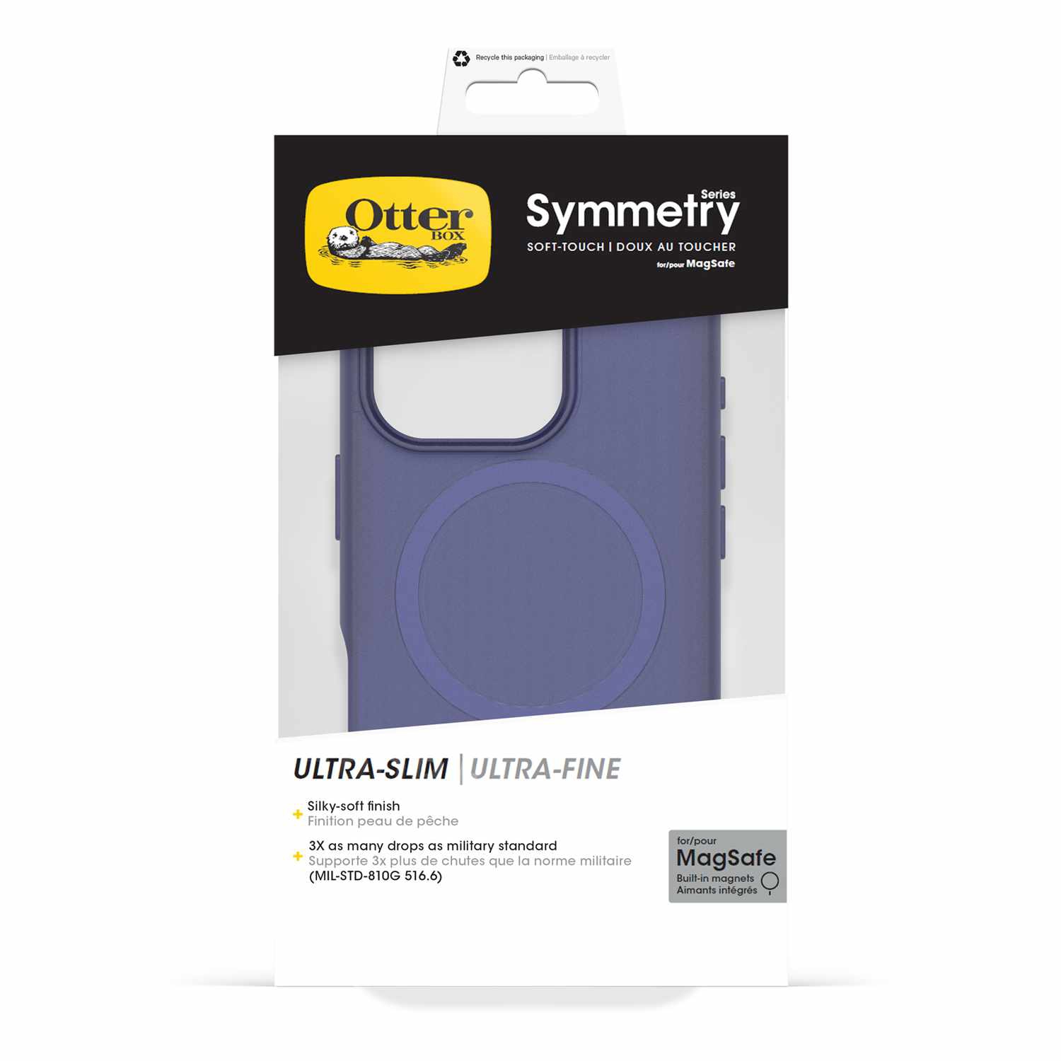Étui souple Symmetry d'OtterBox pour iPhone 16 Pro - coque rigide durable bleue avec MagSafe
