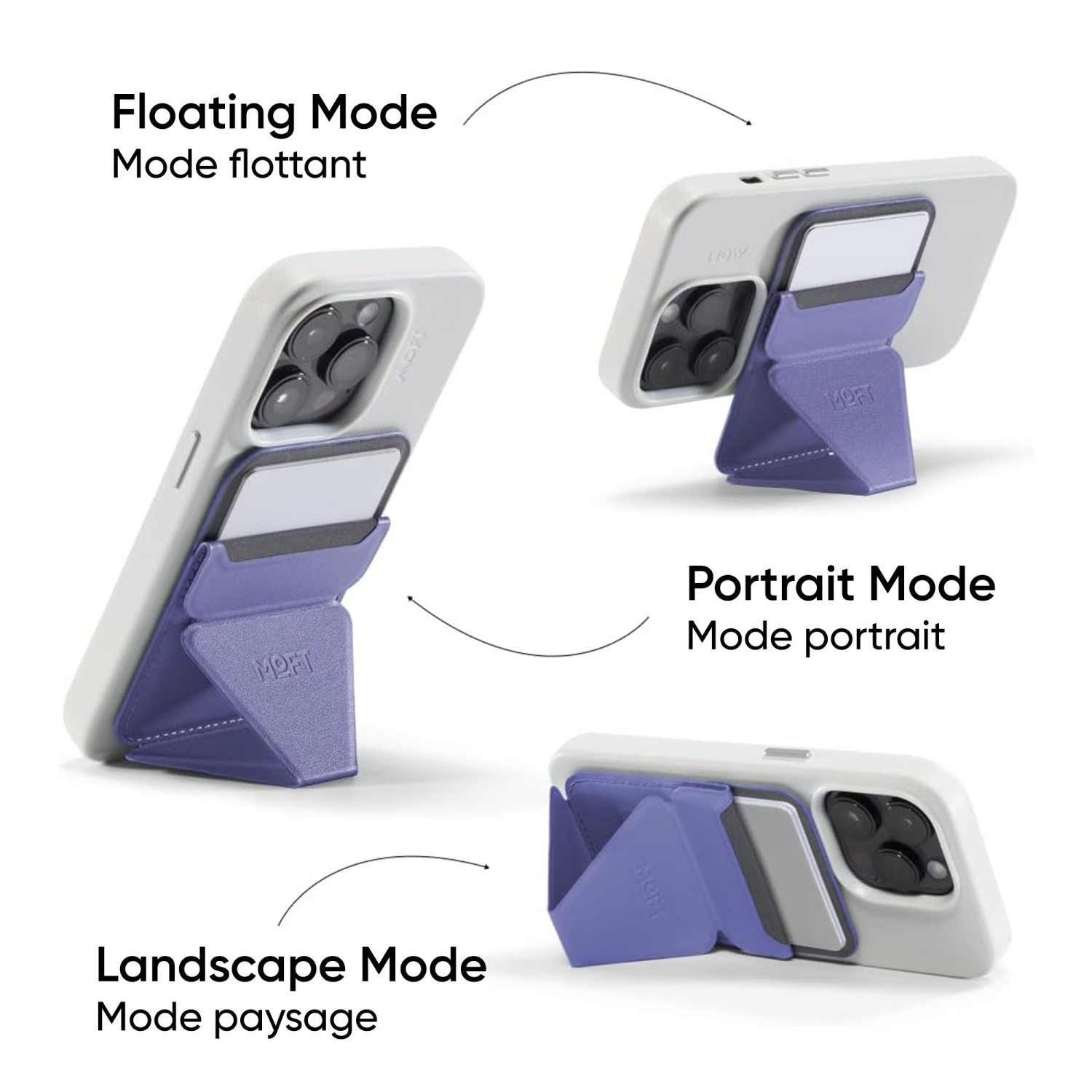 MOFT Snap-On Phone Stand + Wallet MagSafe - Lavender