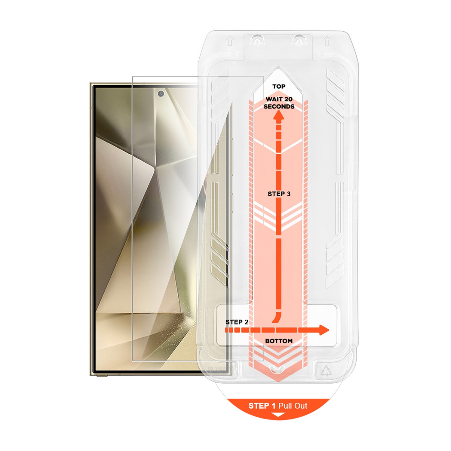 Protecteur d'écran en verre trempé HyperGear pour Galaxy S24 Ultra de Samsung avec plateau d'application d'installation