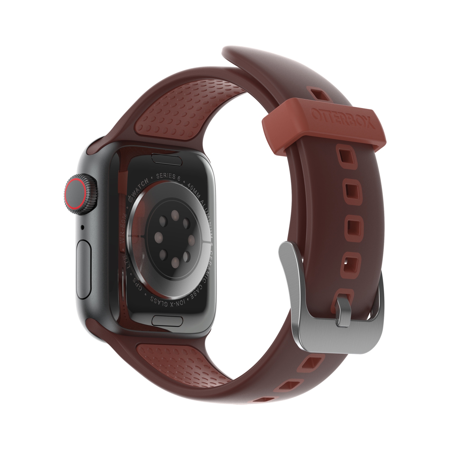 OtterBox Durable Watch Band for 38mm, 40mm, 41mm Smartwatches - Stylish Red Fitted Hard Shell Case