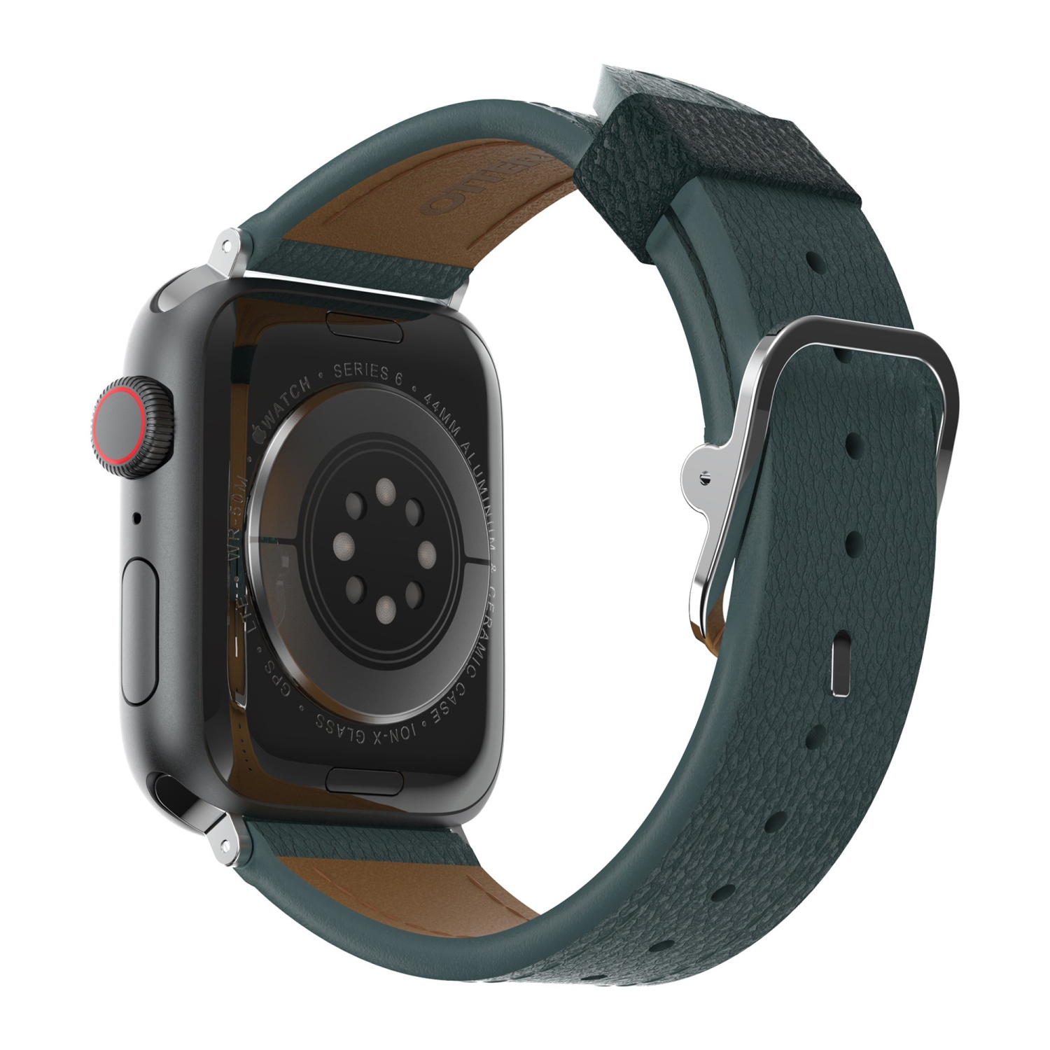 Bracelet en cuir Symmetry Cactus d'OtterBox - Étui rigide vert écologique pour montres 42&nbsp;mm, 44&nbsp;mm et 45&nbsp;mm