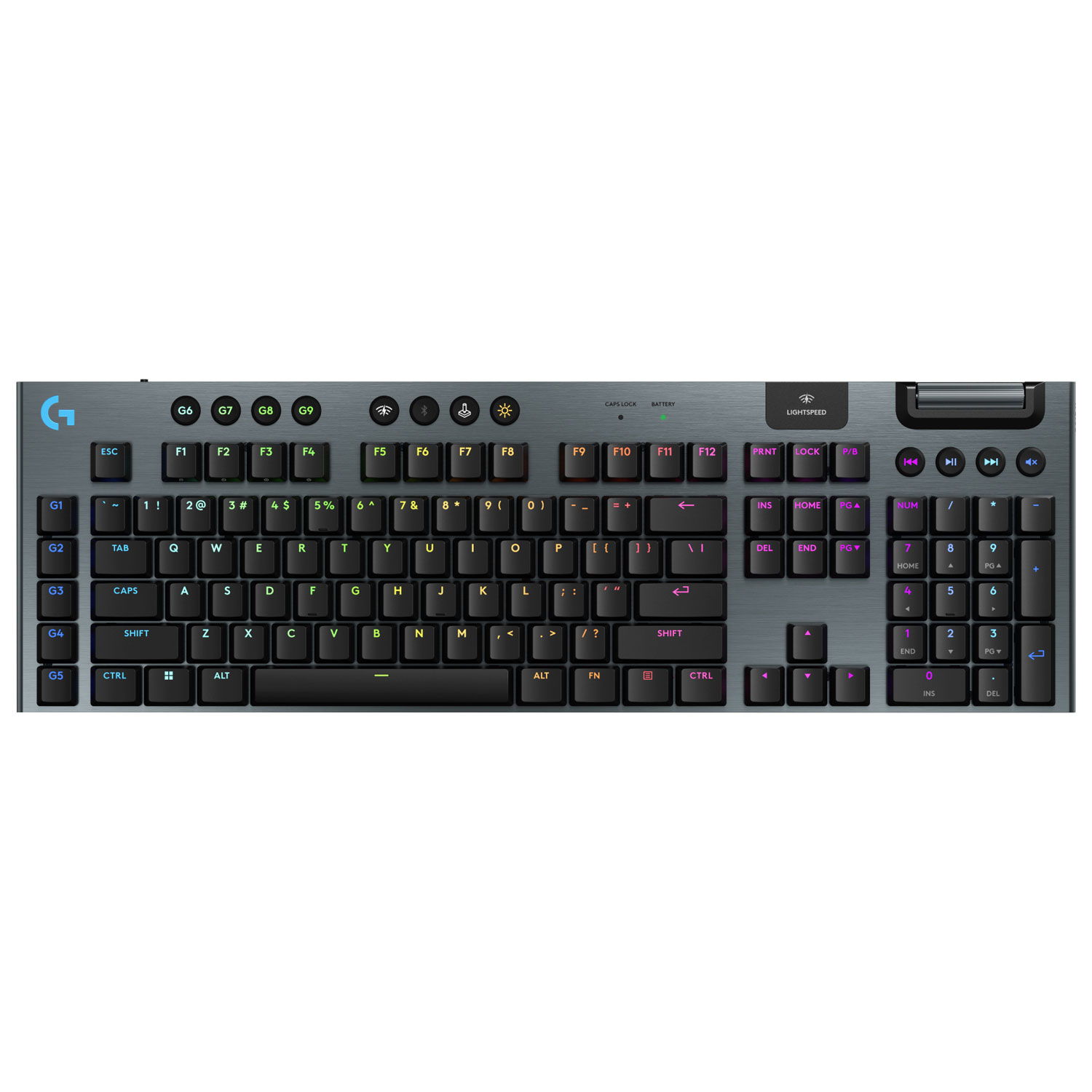 Logitech G915 X LIGHTSPEED Wireless Backlit Mechanical GL Tactile Full-Size Gaming Keyboard - Black