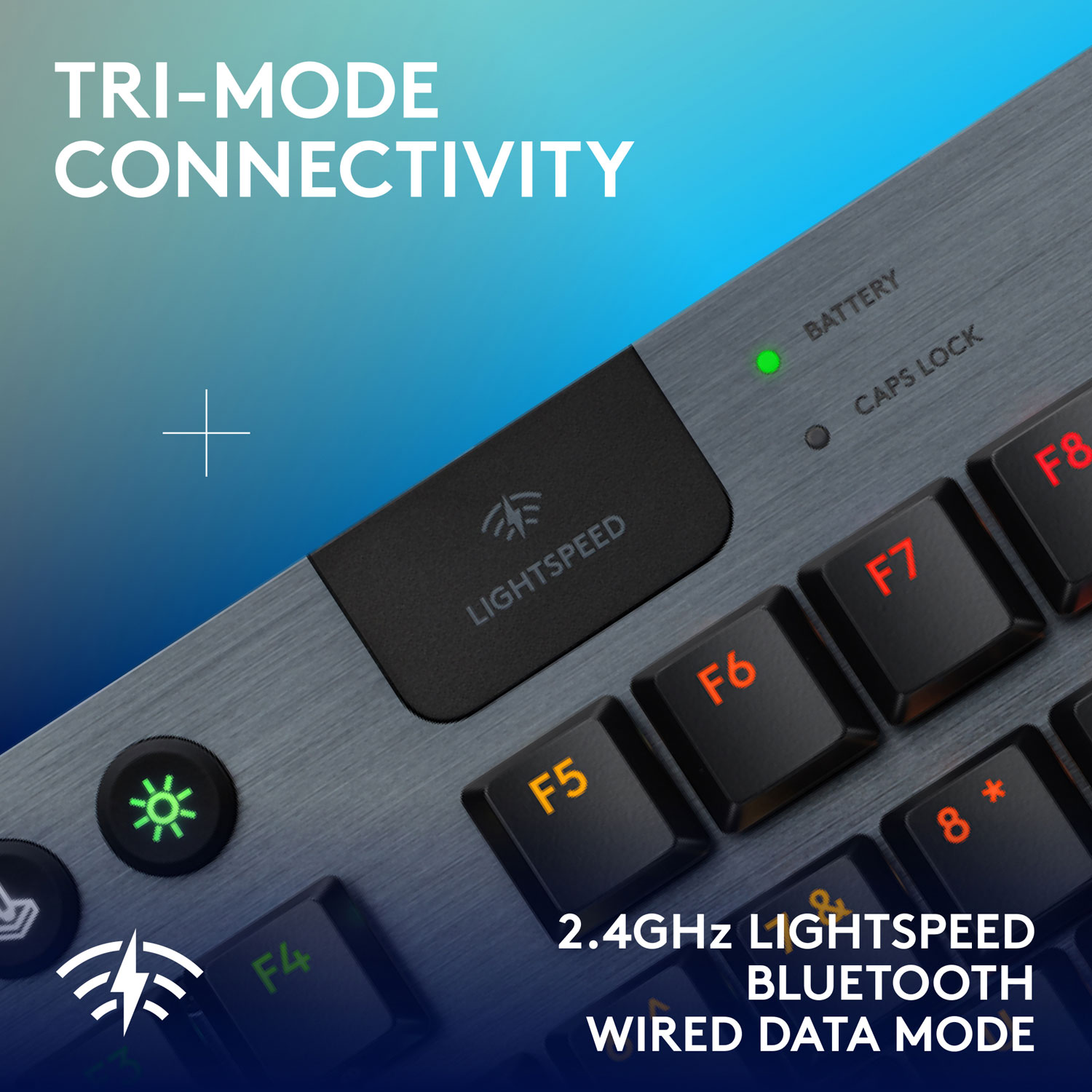 Clavier de jeu sans fil rétroéclairé à commutateurs mécaniques à clic GL sans pavé numérique G915 X LIGHTSPEED de Logitech - Noir