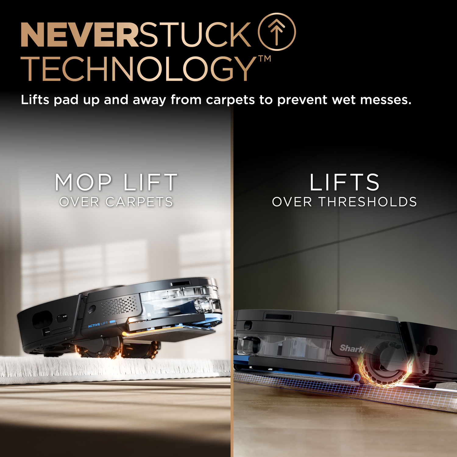 Aspirateur robot et vadrouille à vidage automatique PowerDetect NeverTouch Pro de Shark - Noir