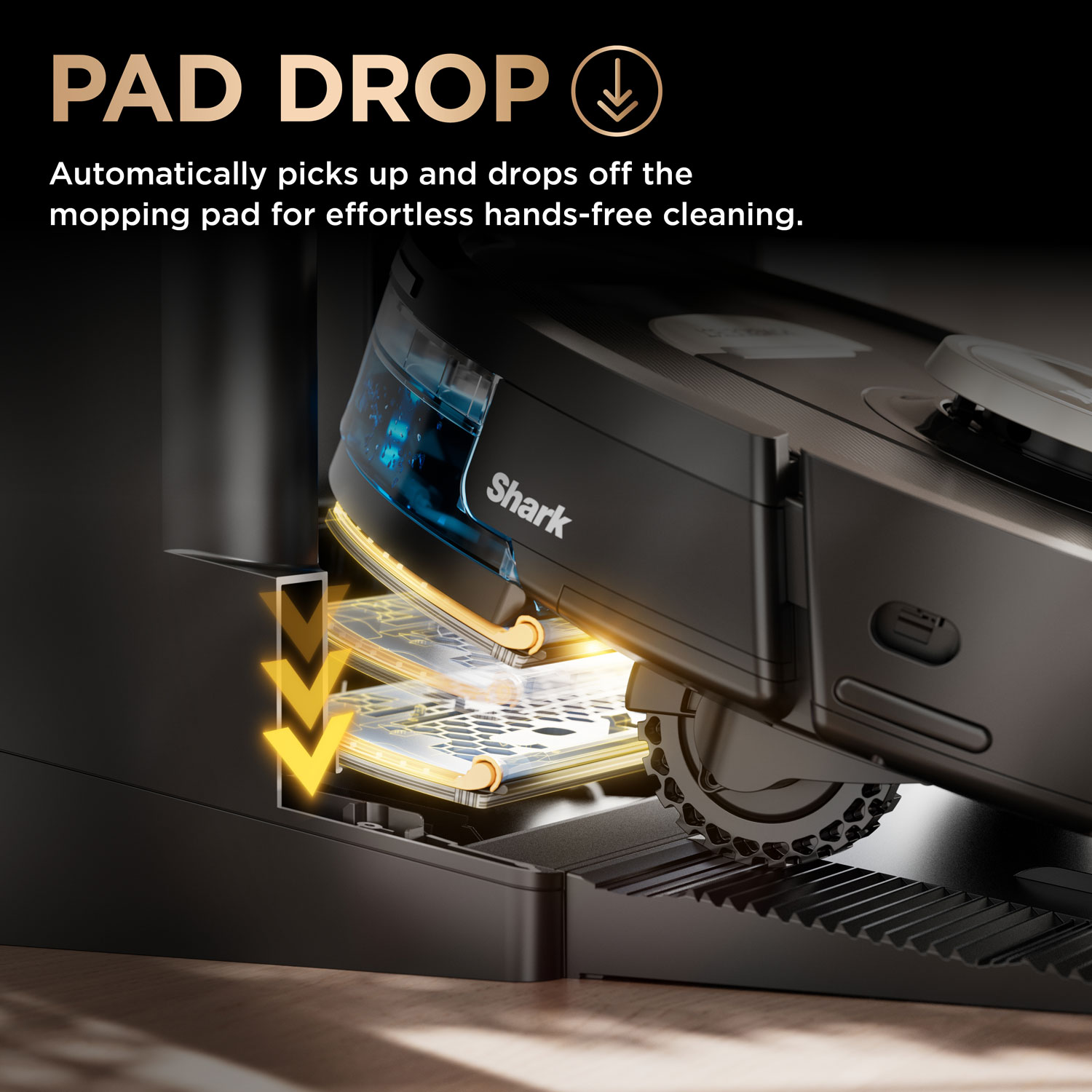 Aspirateur robot et vadrouille à vidage automatique PowerDetect NeverTouch Pro de Shark - Noir