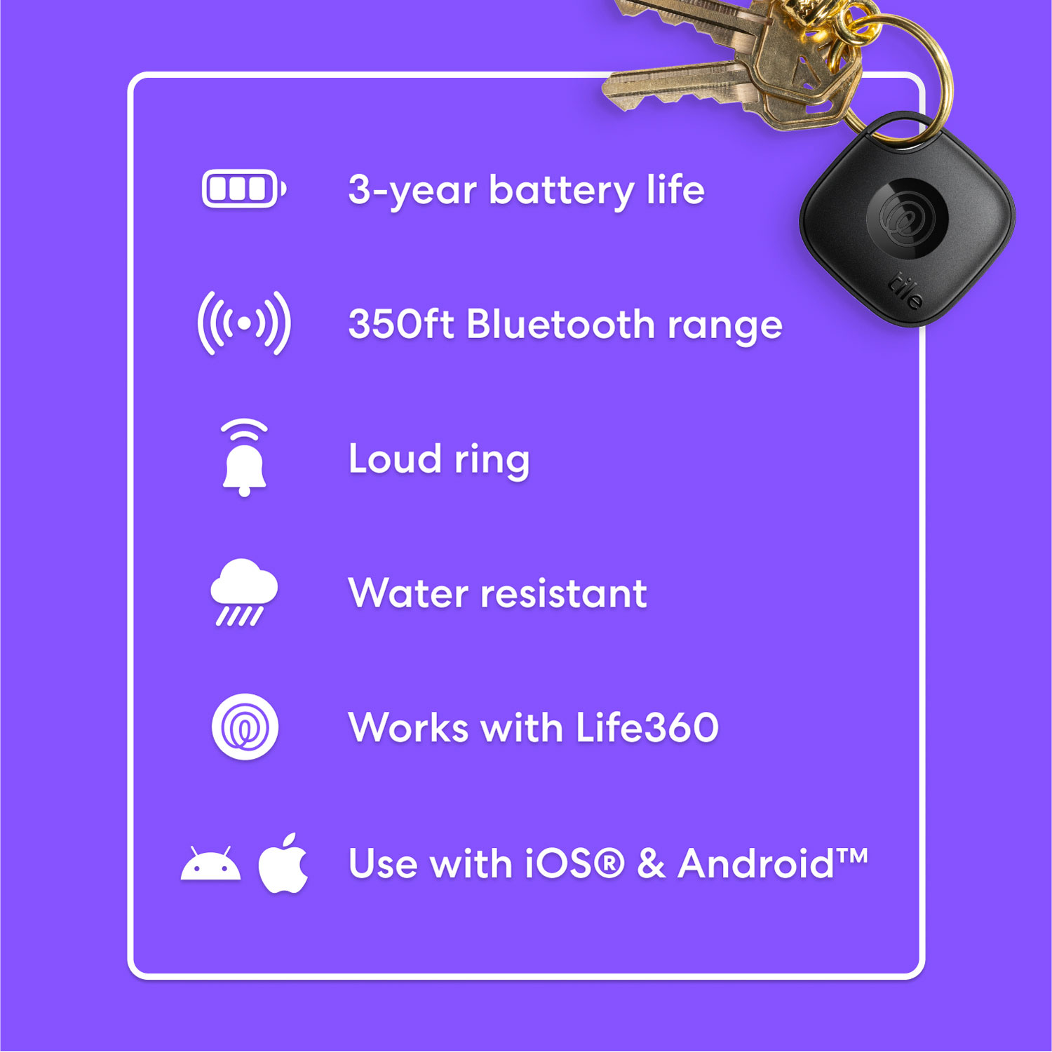 Dispositif de repérage d'article Bluetooth Mate de Tile - Noir