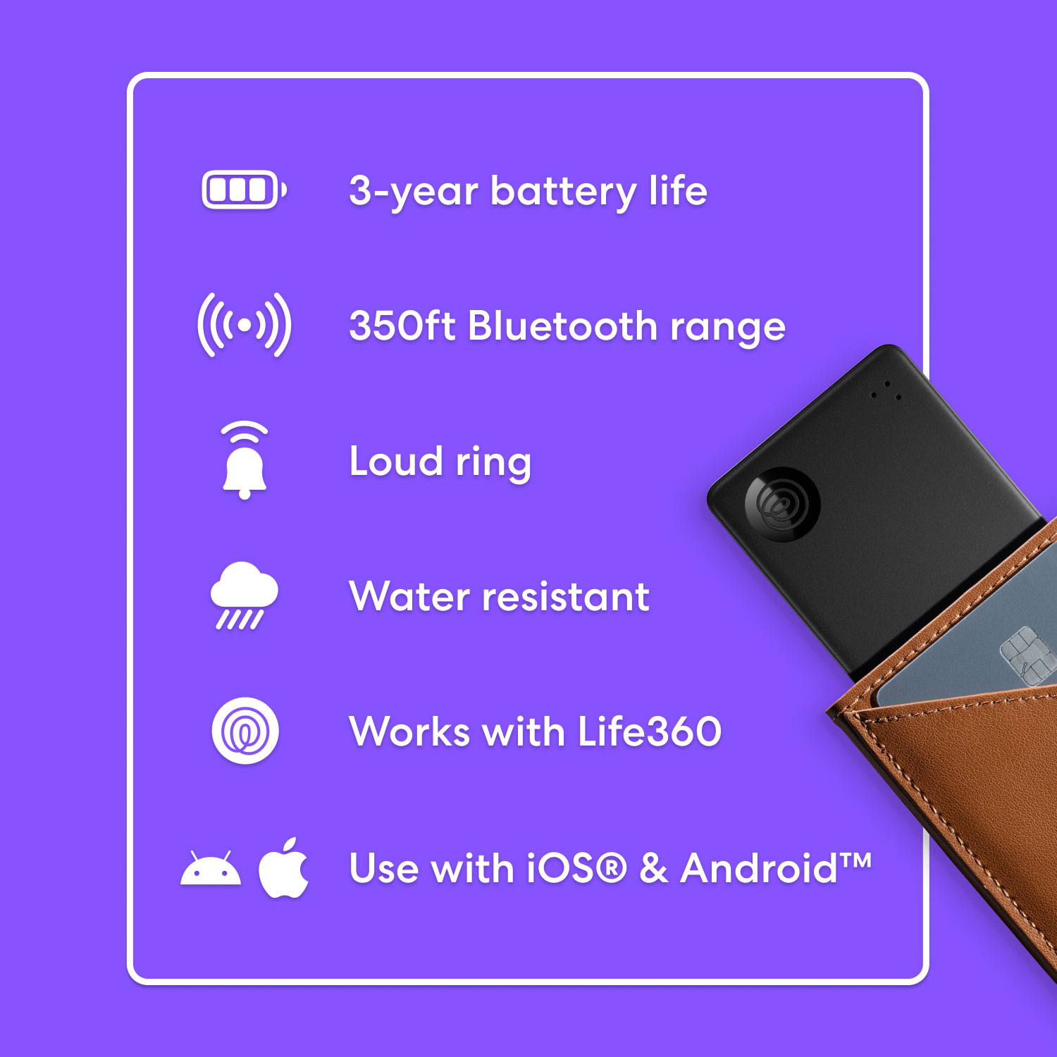 Tile Slim Bluetooth Item Tracker - Black