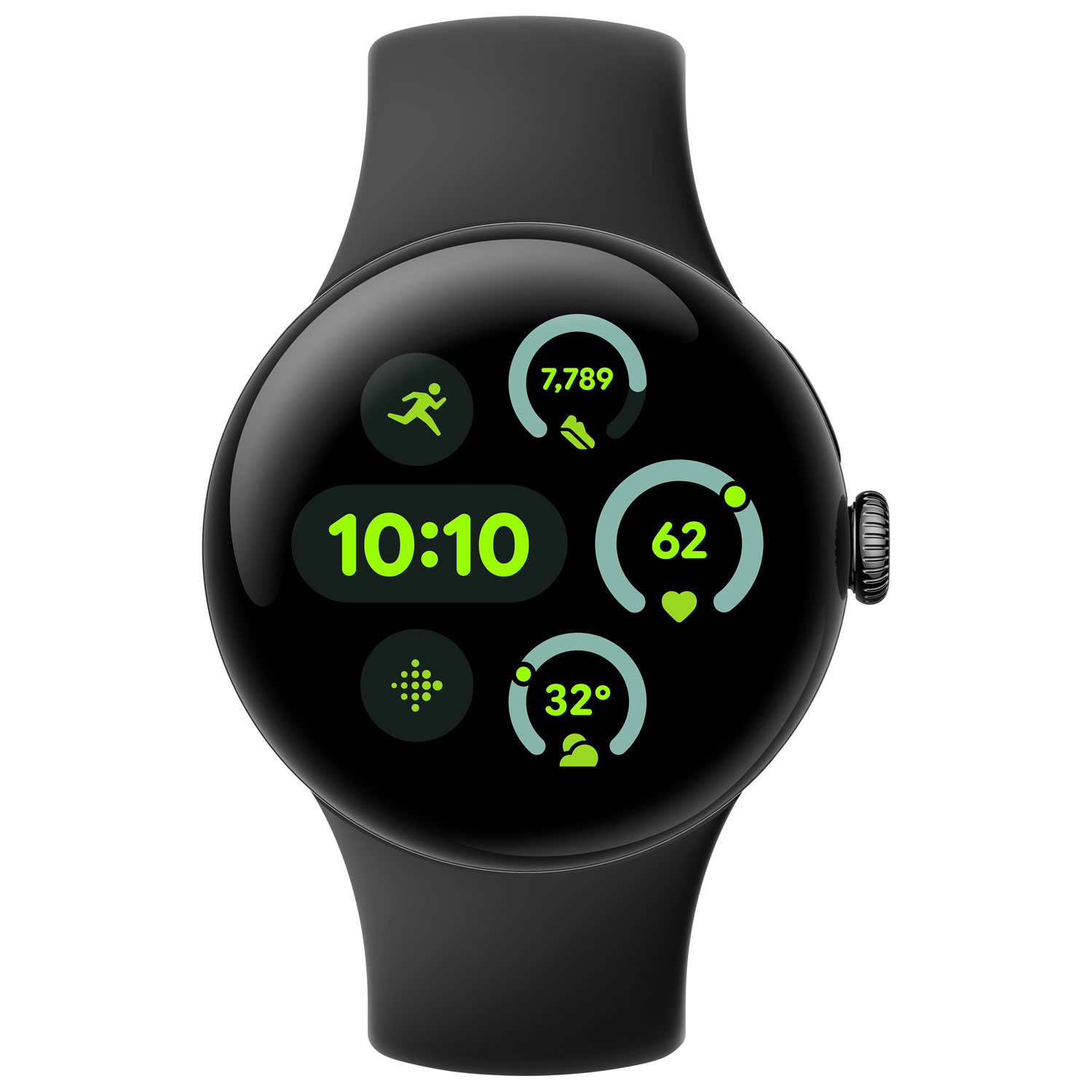 TELUS Google Pixel Watch 3 45mm Matte Black Aluminum Case w/Obsidian Active Band - Monthly Financing