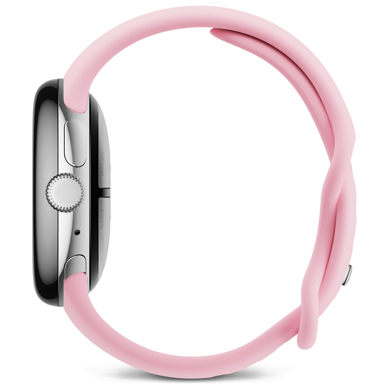 TELUS Google Pixel Watch 3 41mm Polished Silver Aluminum Case w/Rose Quartz Active Band -Monthly Financing