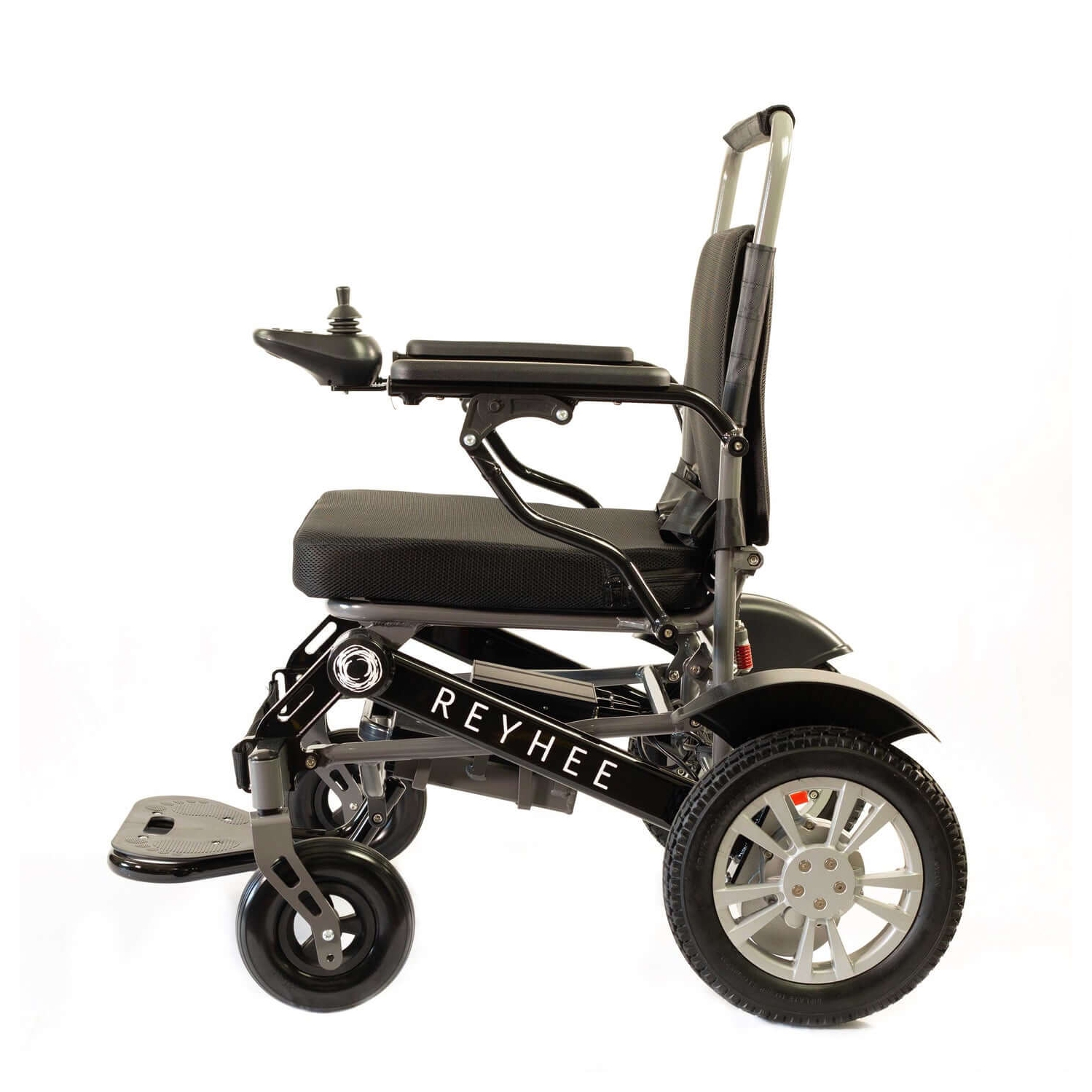 Reyhee Roamer Folding Electric Wheelchair, Dual 200W Motors, 5.9 km/h Speed, 24.9 km Range, Foldable, 136 kg Capacity, Black