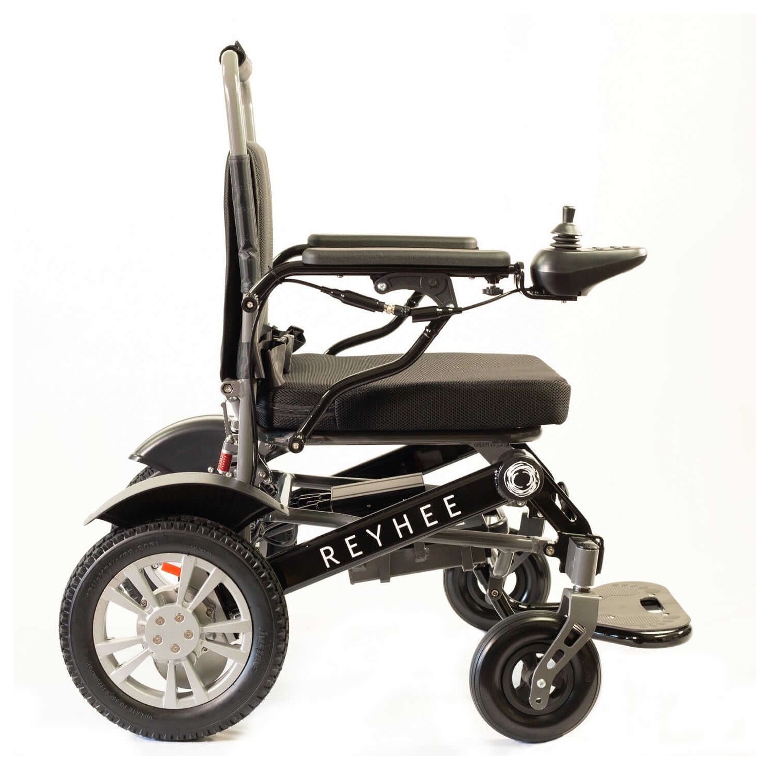 Reyhee Roamer Folding Electric Wheelchair, Dual 200W Motors, 5.9 km/h Speed, 24.9 km Range, Foldable, 136 kg Capacity, Black
