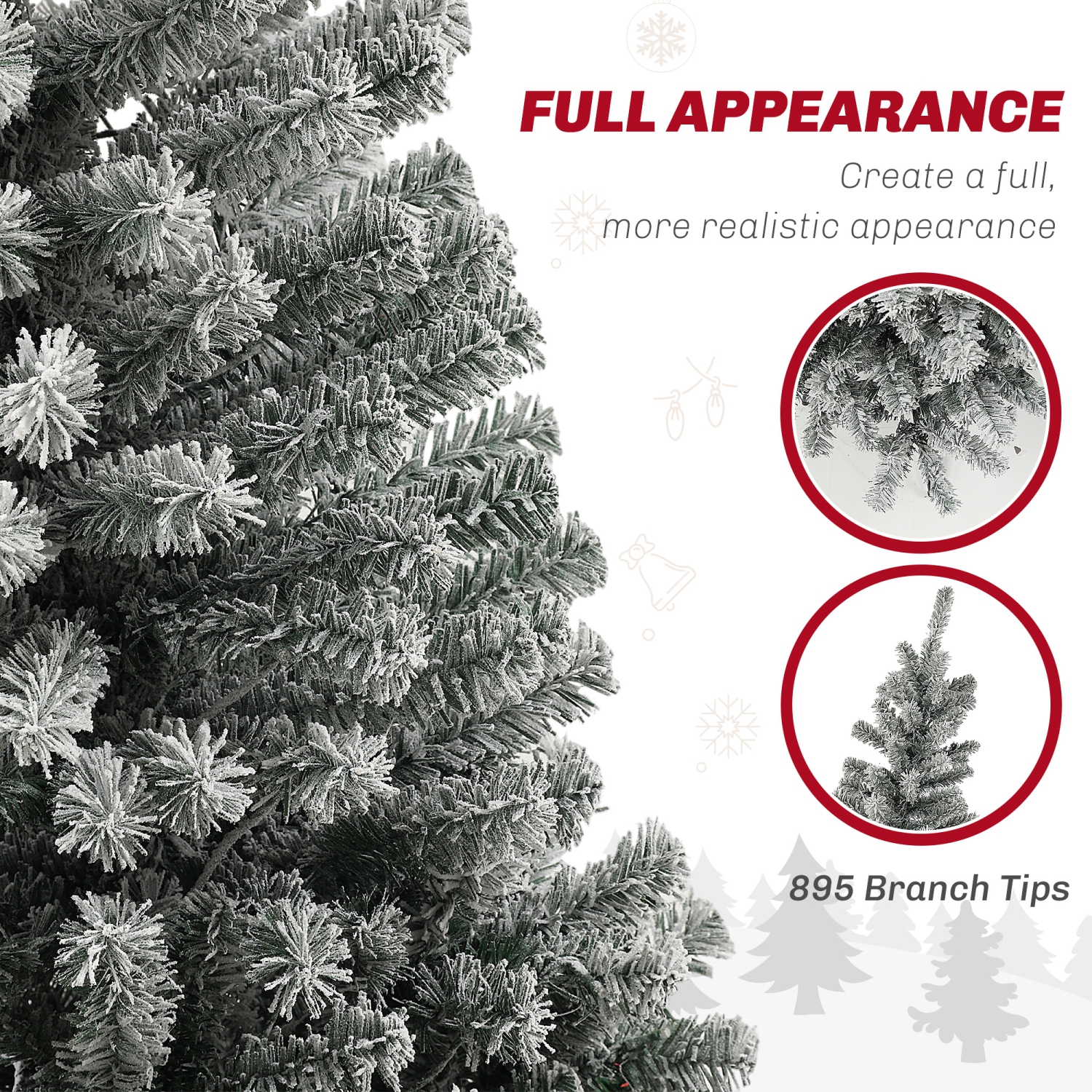 Arbre de Noël illuminé avec télécommande 9&nbsp;pi de HOMCOM, luminosité réglable, arbre de Noël artificiel avec 310 DEL à deux couleurs, 895