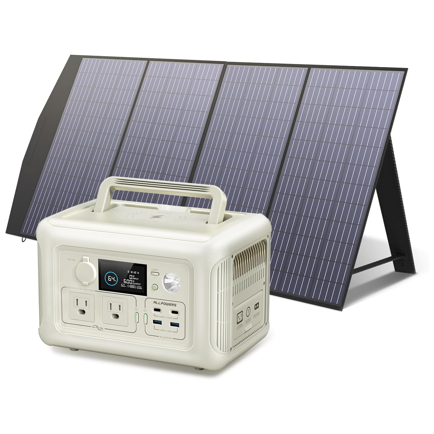 ALLPOWERS générateur solaire BEIGE R600 avec panneau solaire SP033 inclus
