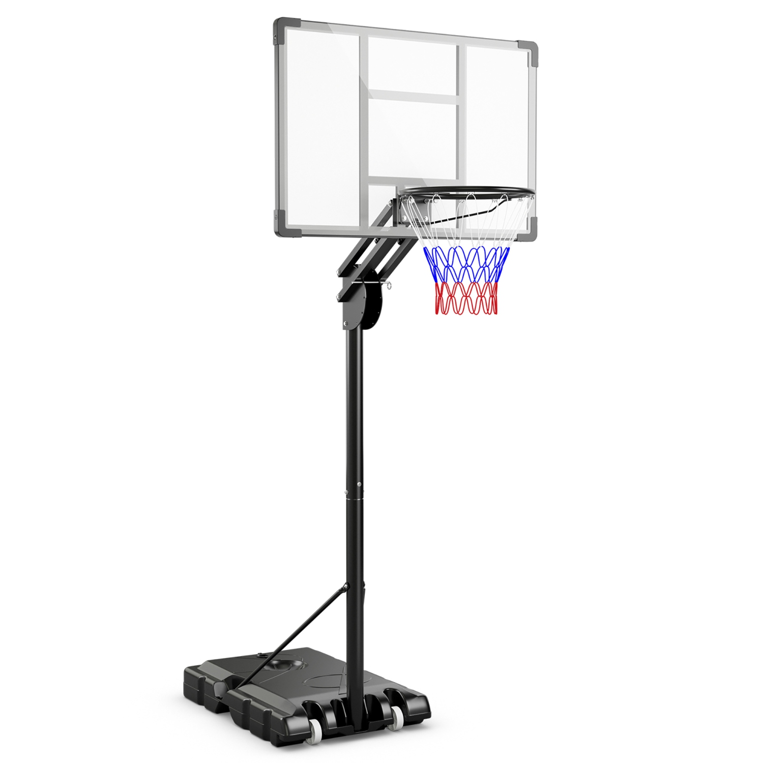 Gymax Portable Basketball Hoop System 4.9-10 FT Adjustable w/ Weight Bag Wheels Outdoor