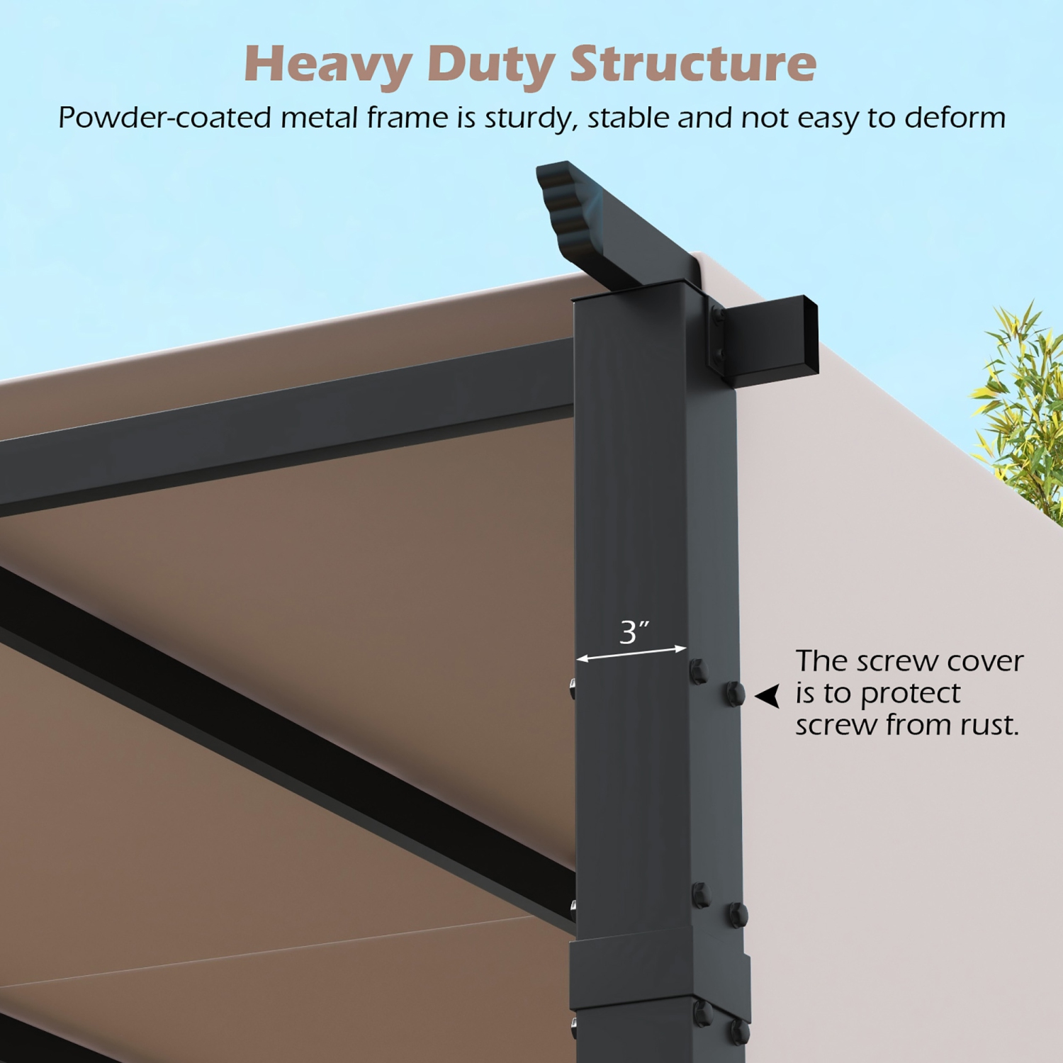 Gymax 10 x 10 ft Flat Top Pergola w/ Retractable Canopy Outdoor Grill Gazebo