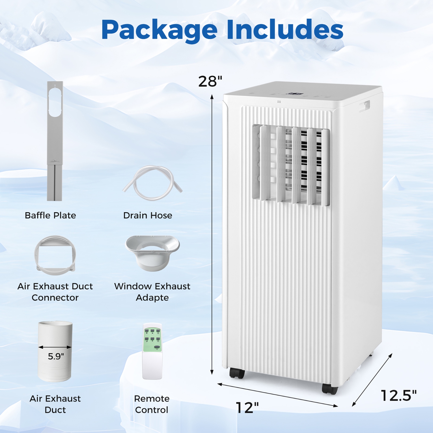 Gymax 10000 BTU 4-in-1 Portable Air Conditioner Standing Air Cooler w/ Fan & Dehumidifier