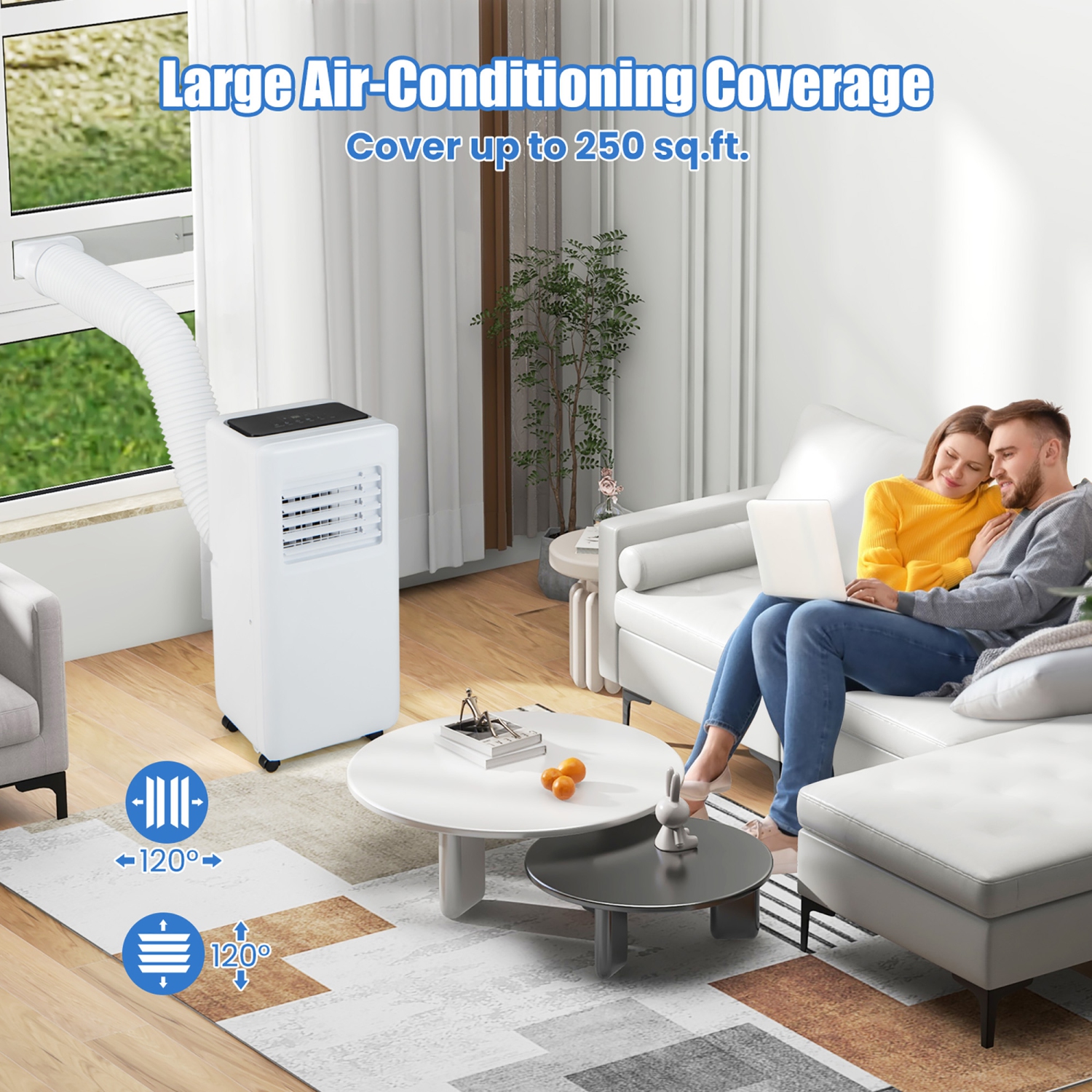Gymax Portable Air Conditioner w/ Remote Control 3-in-1 Portable AC Unit w/ Fan & Dehumidifier