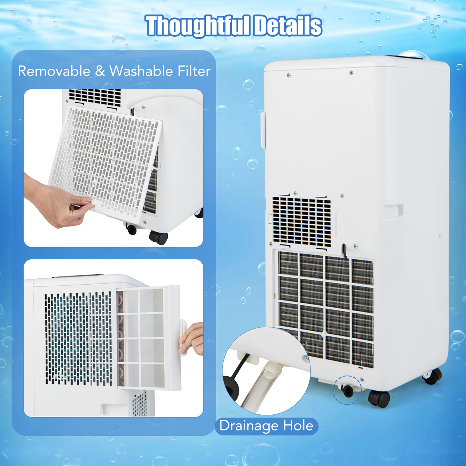 Gymax Portable Air Conditioner w/ Remote Control 3-in-1 Portable AC Unit w/ Fan & Dehumidifier