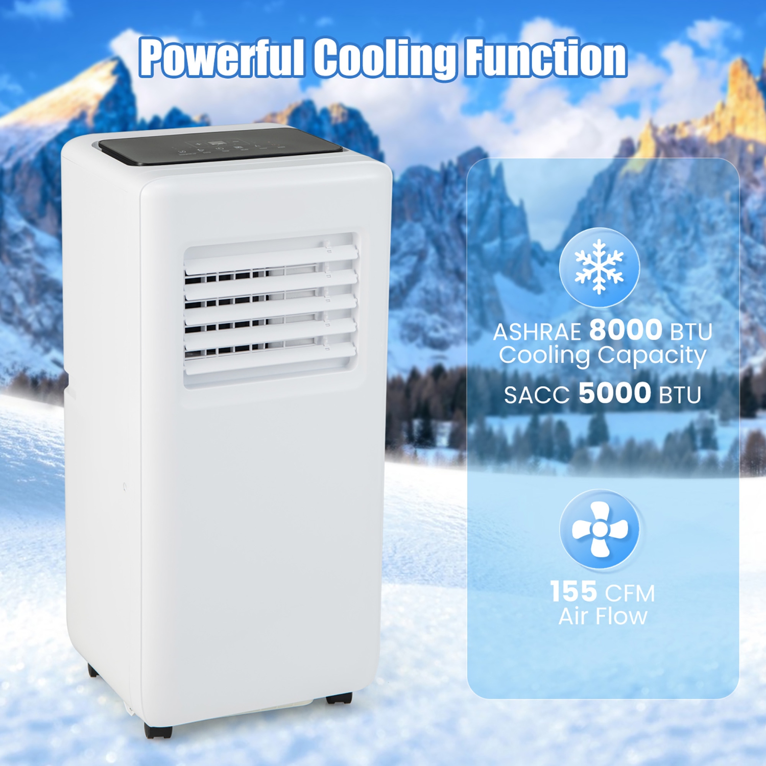 Gymax Portable Air Conditioner w/ Remote Control 3-in-1 Portable AC Unit w/ Fan & Dehumidifier