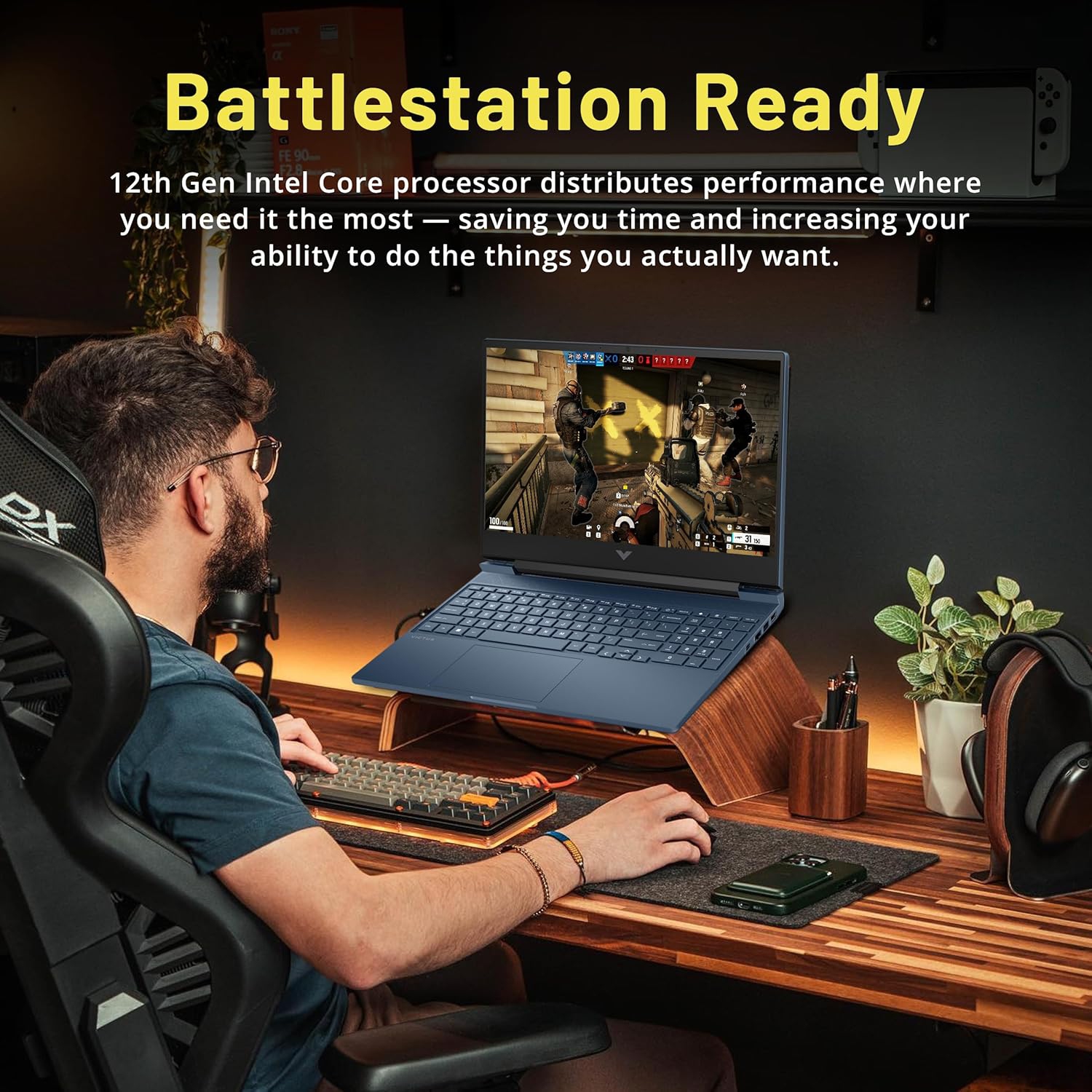 HP Victus 15.6" 144Hz FHD Gaming Laptop, Intel i5-12450H, 2TB PCIe SSD, 32GB RAM, Backlit Keyboard, NVIDIA GeForce RTX 3050, Win 11 Pro, Blue, 256GB