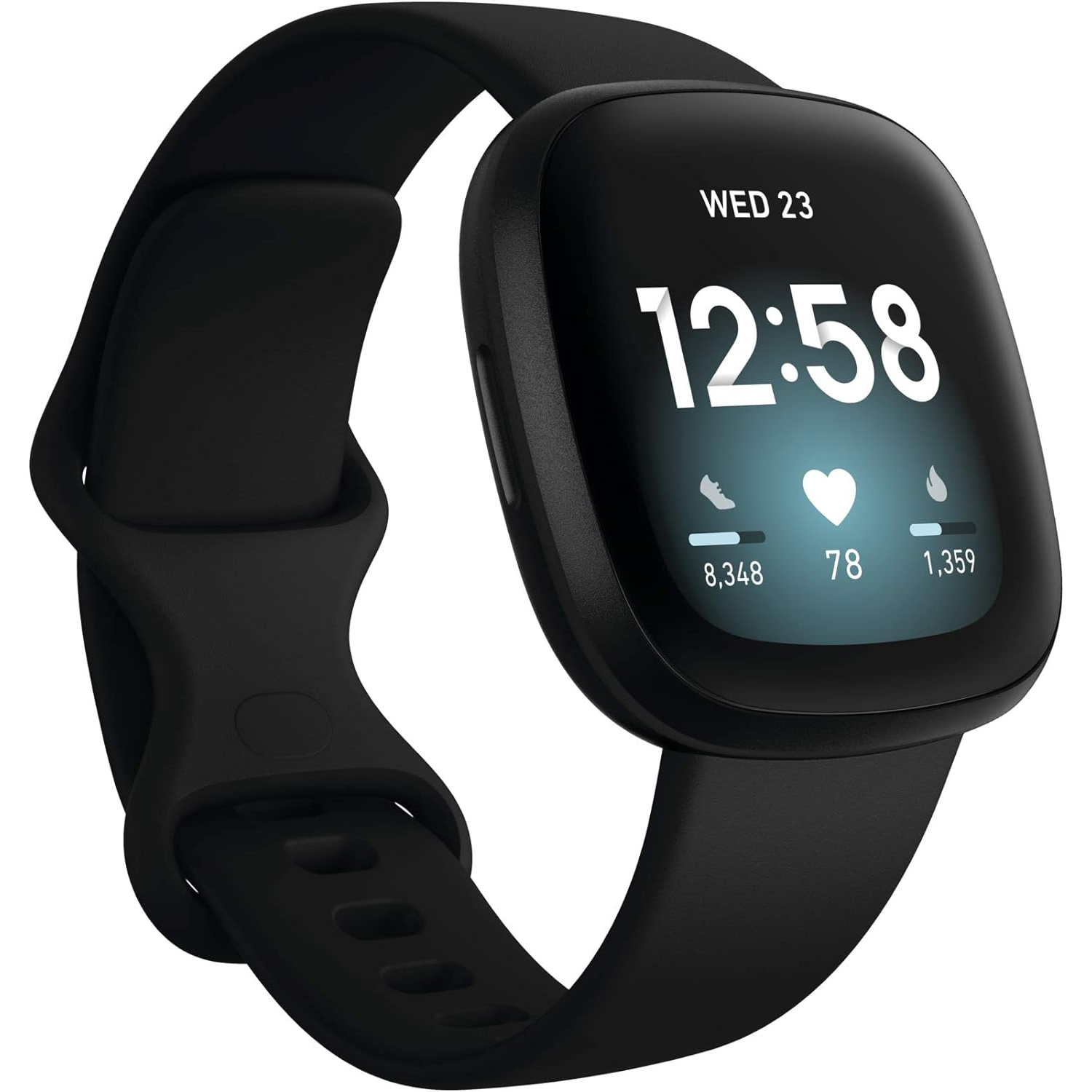 Refurbished- Fitbit Versa 3 Smart Watch with GPS- Black