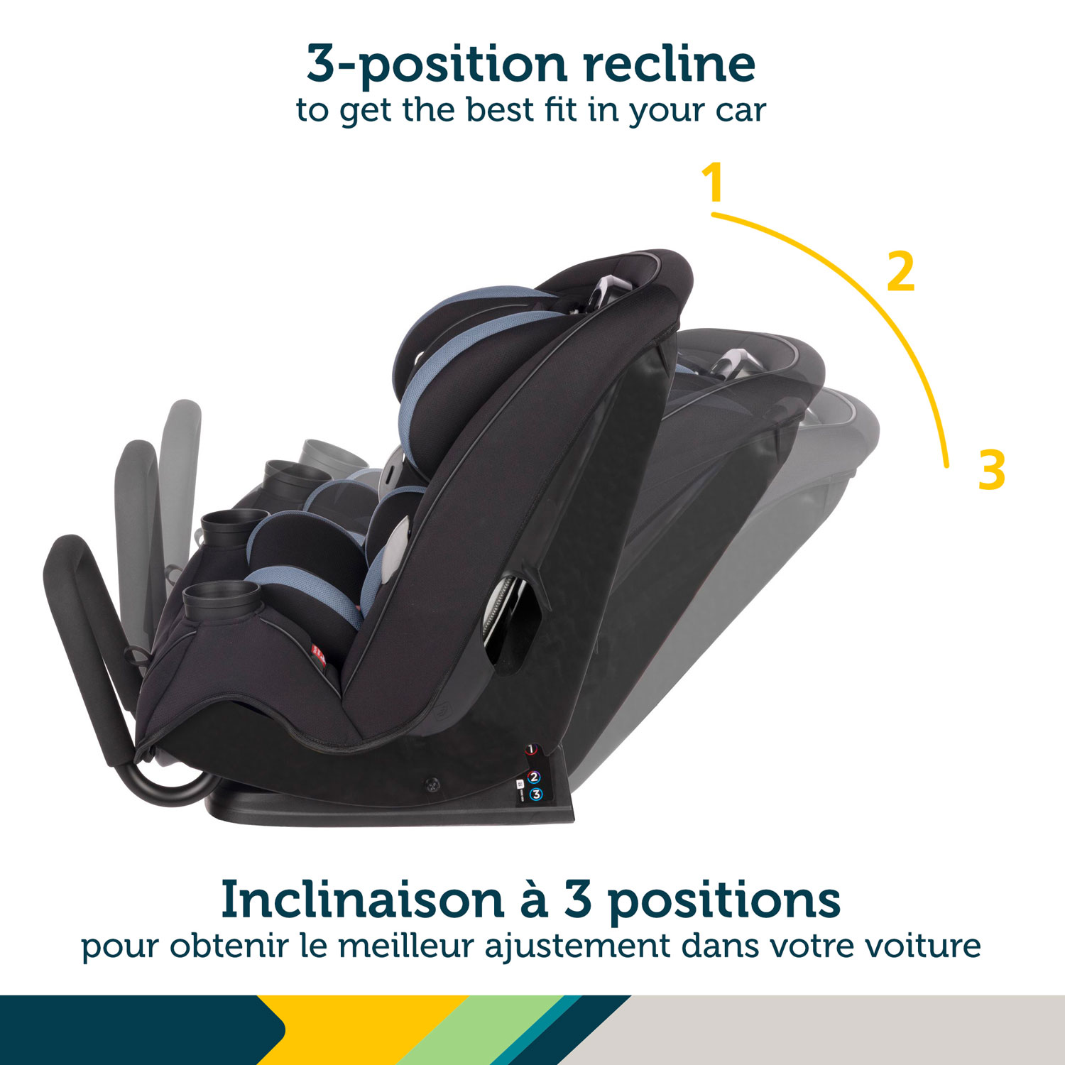 Siège d'auto 3-en-1 convertible Grow and Go de Safety 1st - Noir et bleu Lakesport