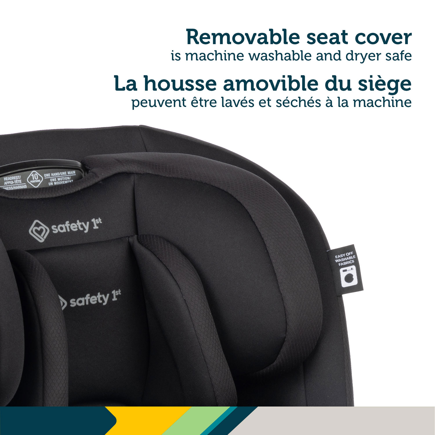 Siège rehausseur tout-en-un EverSlim de Safety 1st - Noir Hexagon Horizon