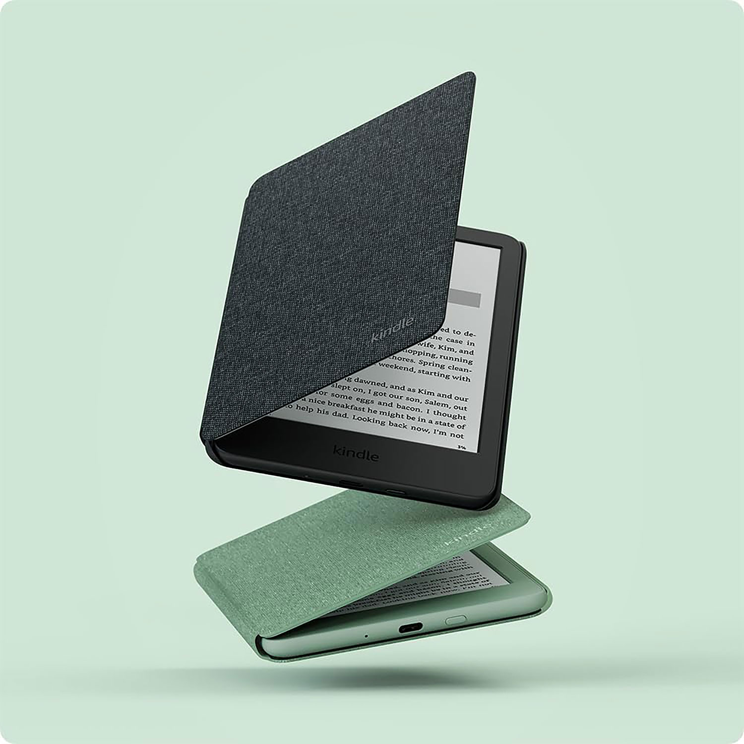 Étui en tissu pour Kindle d'Amazon - Vert