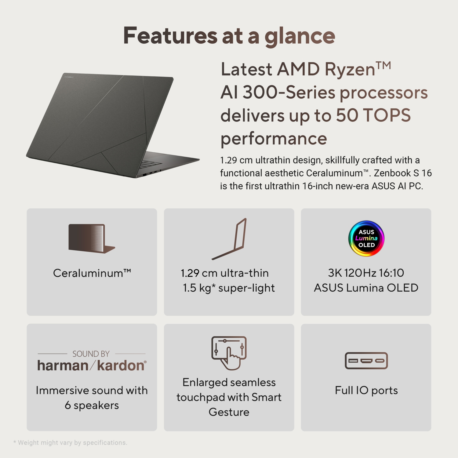 ASUS Zenbook S 16 ultrathin AI laptop