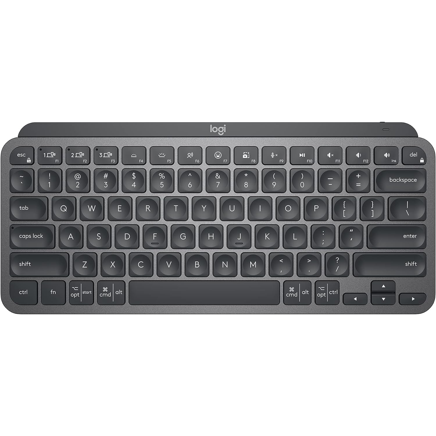 Open Box - Logitech MX Keys Mini Minimalist Wireless Illuminated Keyboard, Compatible with Apple macOS, iOS, Windows, Linux, Android, Metal Build - Graphite