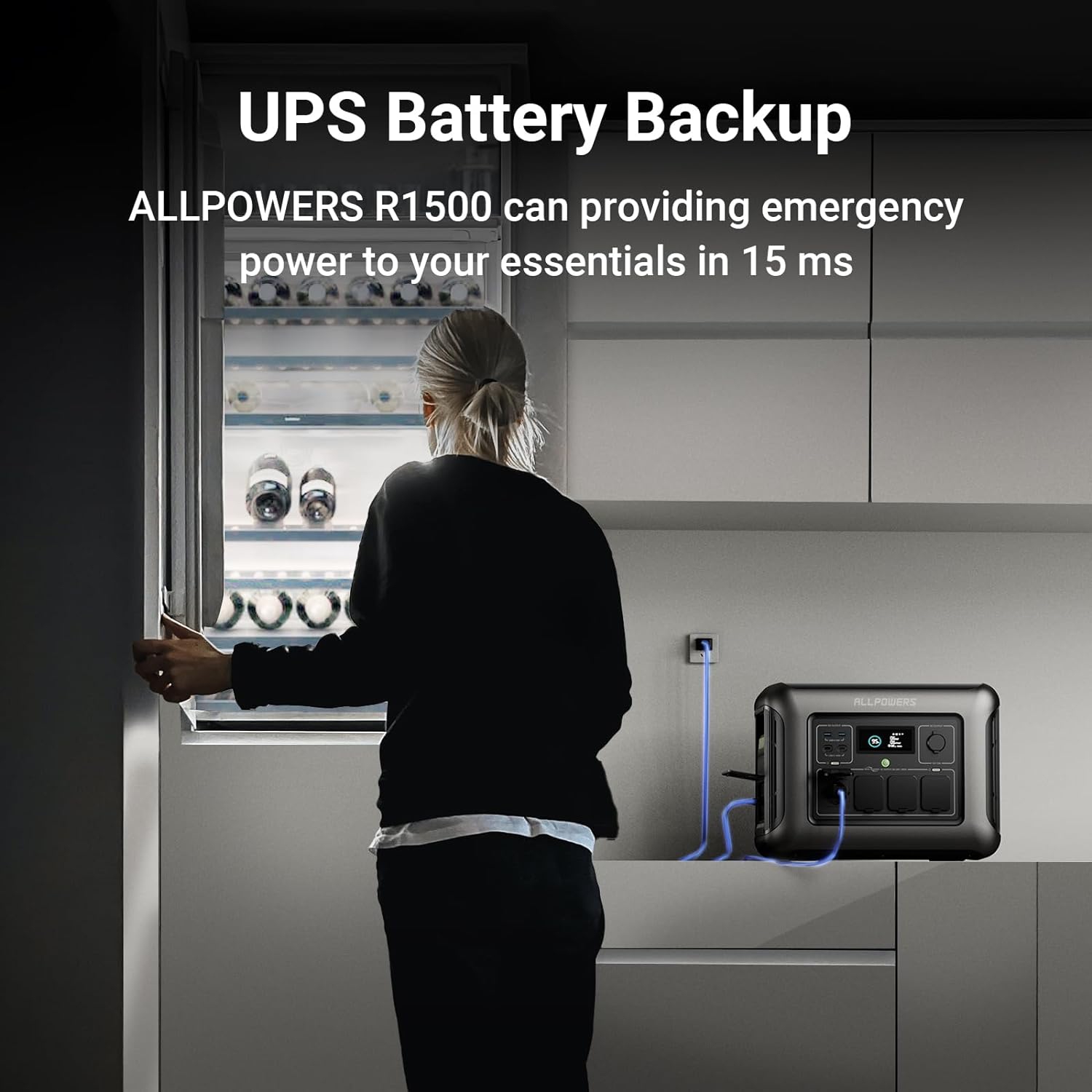 ALLPOWERS R1500 Expandable Portable Power Station with B1000 Extra Battery