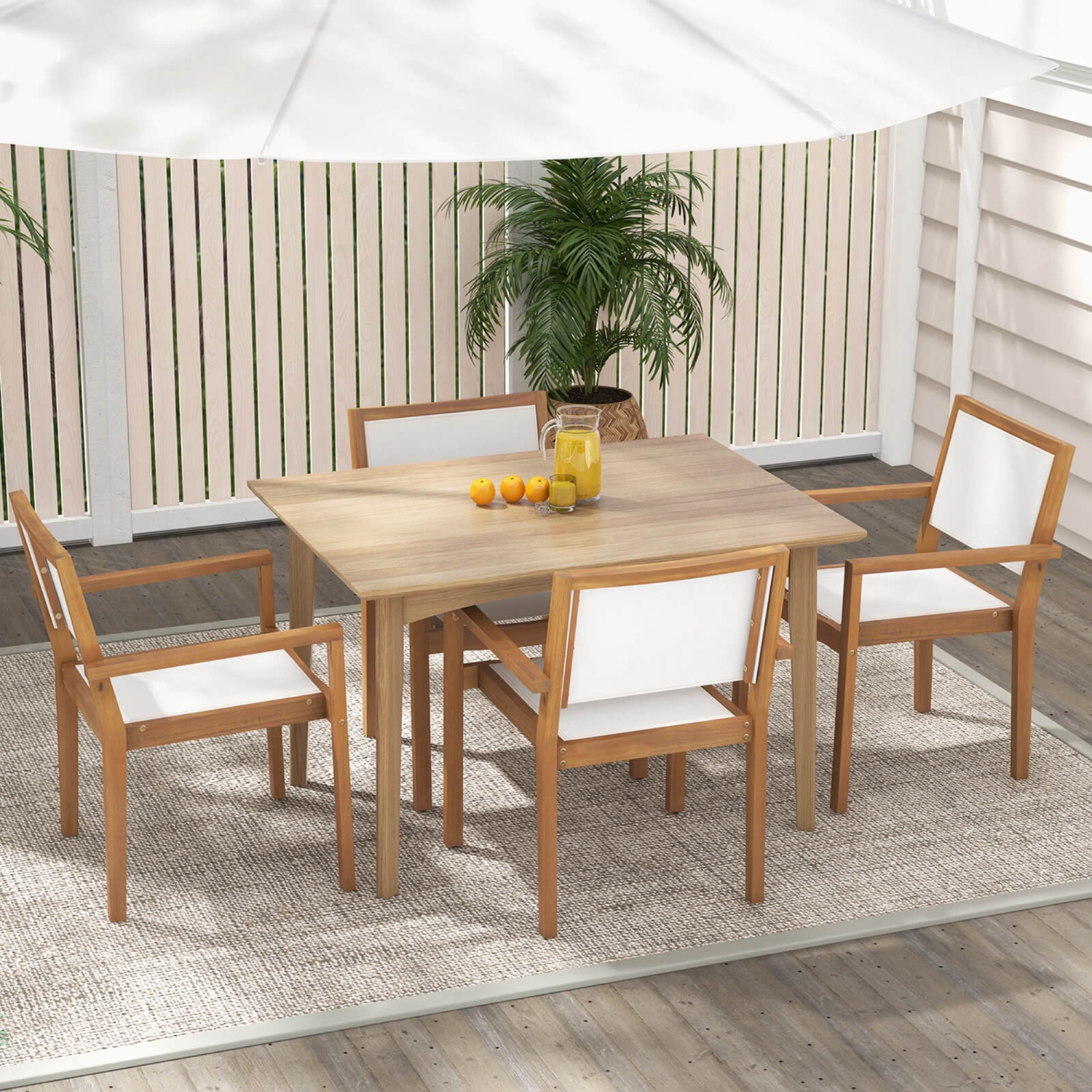 Costway Stackable Dining Chair Set of 2 with Wear-resistant Fabric & Breathable Backrest