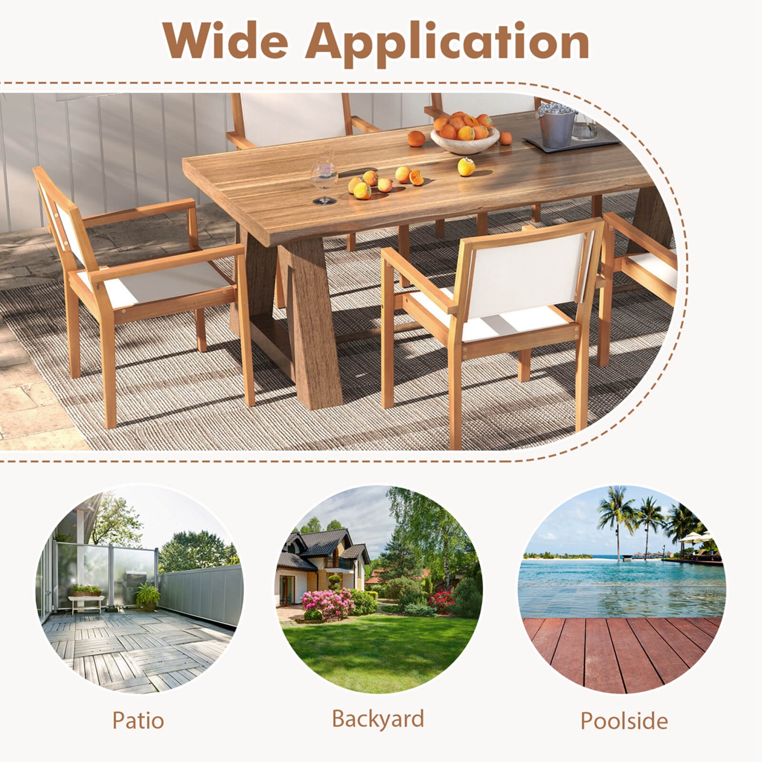 Costway Stackable Dining Chair Set of 2 with Wear-resistant Fabric & Breathable Backrest