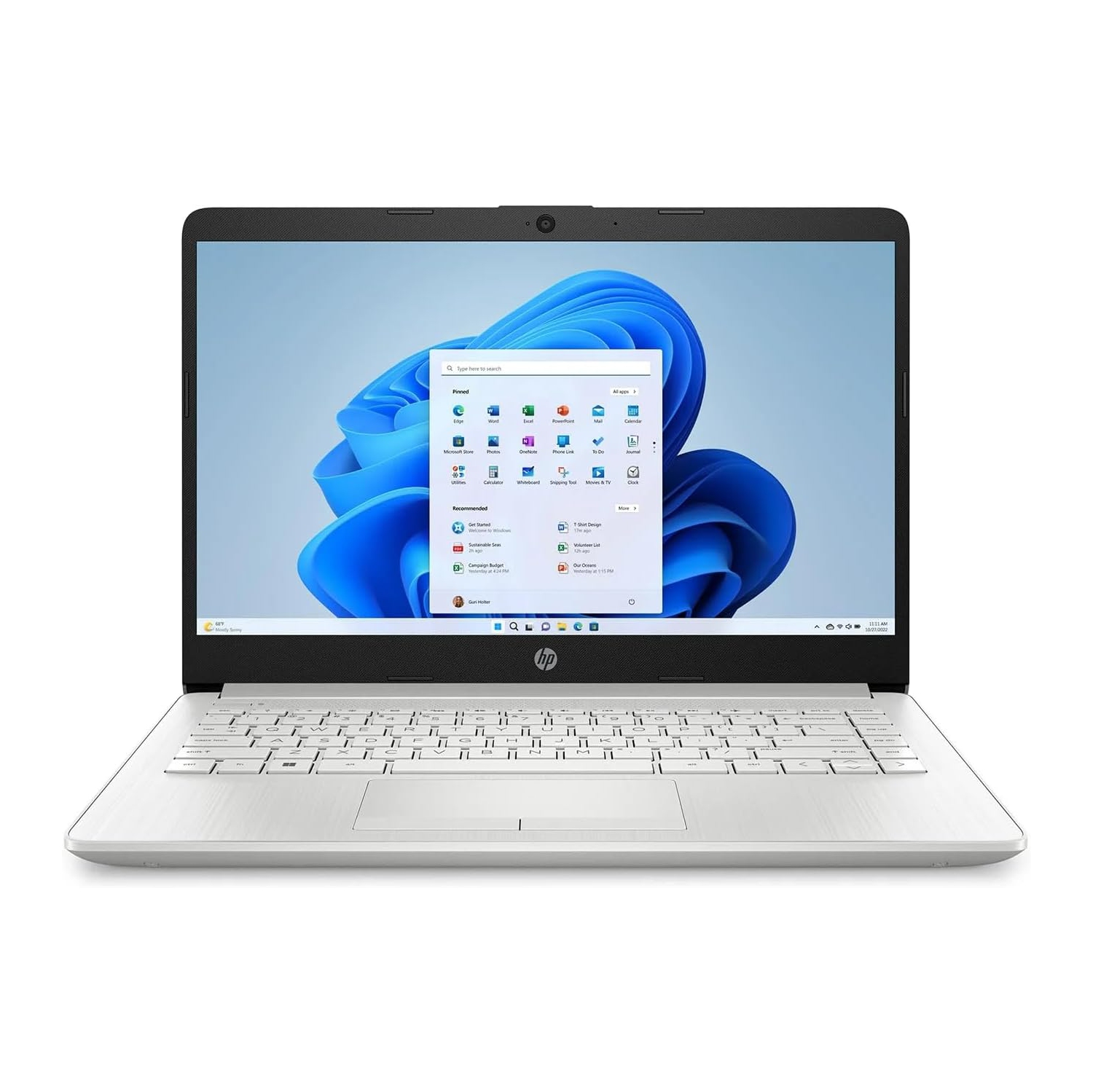 Refurbished (Fair) HP Stream 14" Laptop, Intel Celeron N4120, 16GB RAM, 64GB eMMC, Windows 11 S Mode, Silver