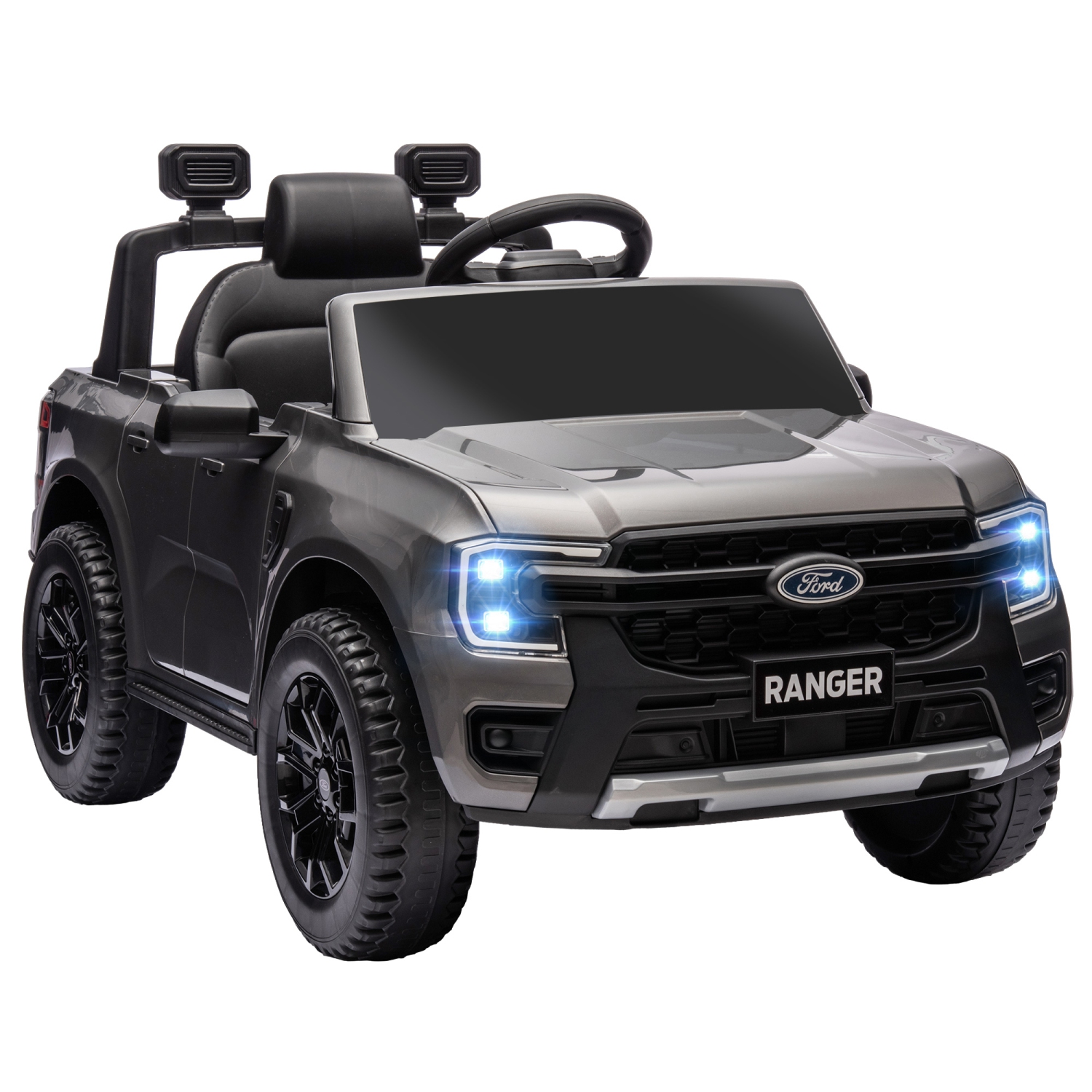 QABA Ford Ranger Licensed 12V Ride On Car w Rear Storage Battery Powered Kids Electric Car Truck w Remote Control Spring Suspension Headlights