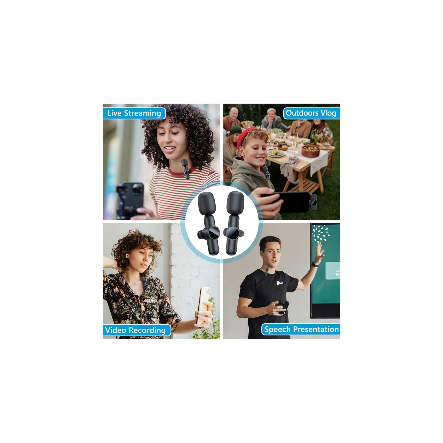 YOULIGHTS 2 – Micro-cravate 2,4G micro-cravate ultra-faible délai pour l’enregistrement vidéo, Vlog, Interview, YouTube, TikTok